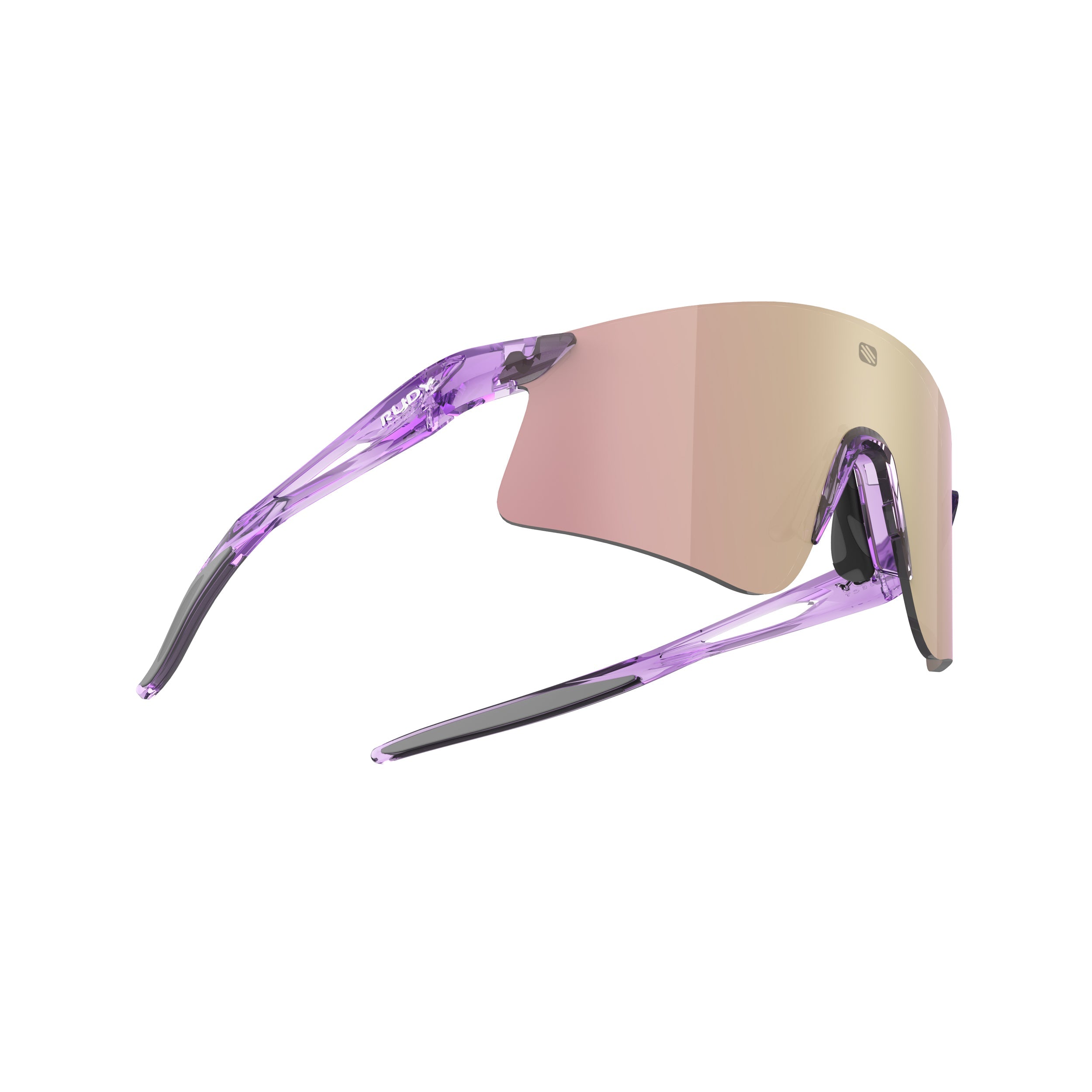 Rudy Project Astral X Crystal Lilac mirrored multilaser rose gold performance sunglasses – side view