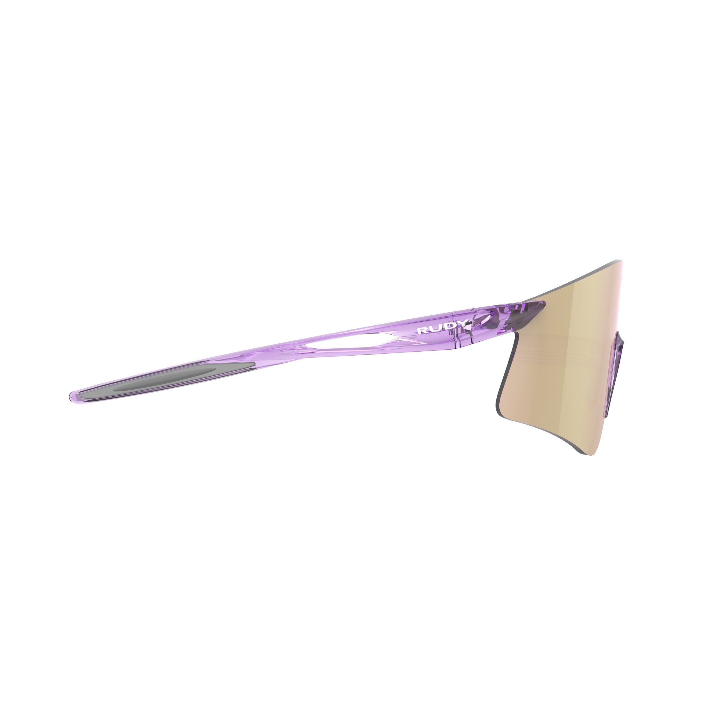 Rudy Project Astral X Crystal Lilac mirrored multilaser rose gold performance sunglasses – side view, opposite side