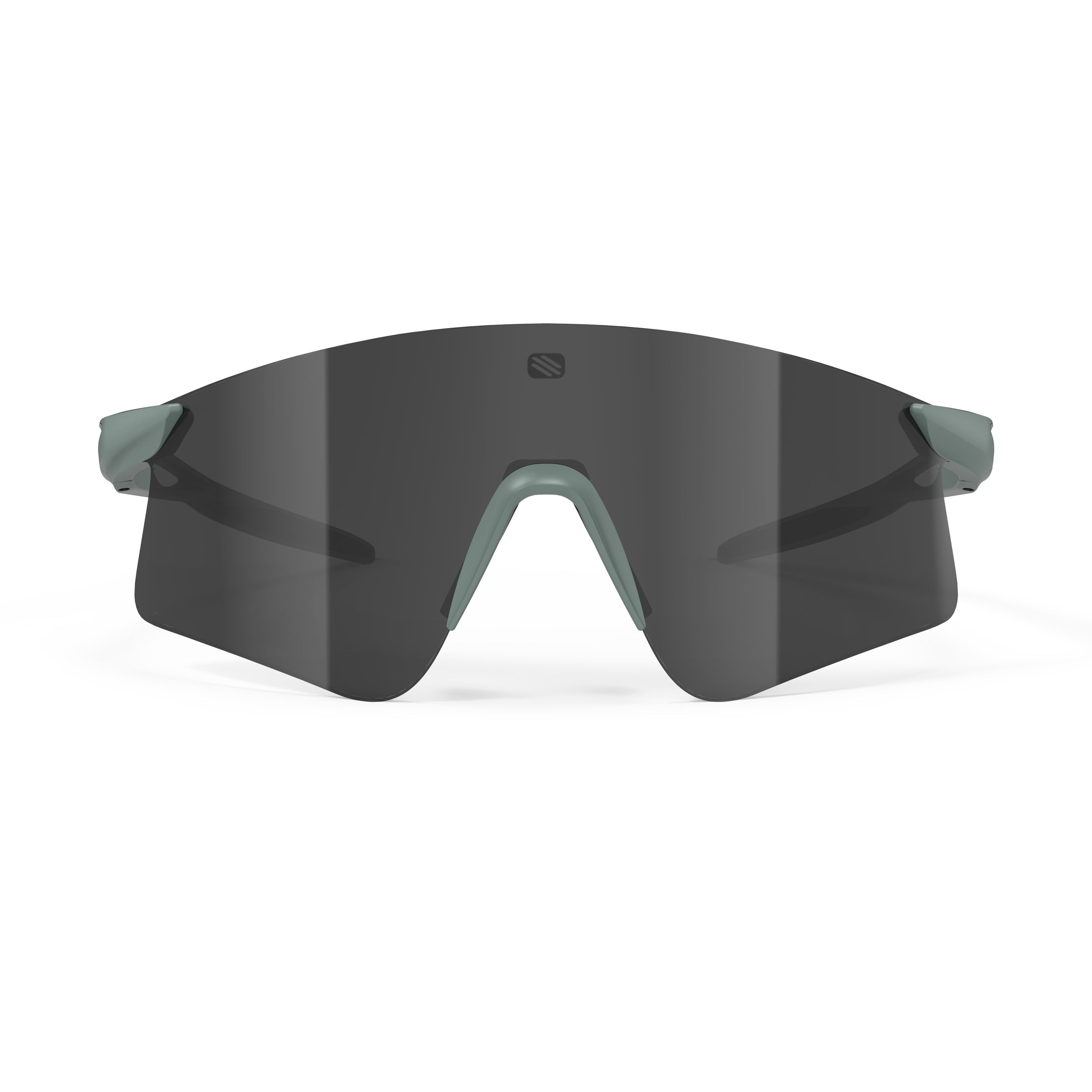 Rudy Project Astral X Green Sage Matte mirrored smoke black performance sunglasses – front view, alternate angle