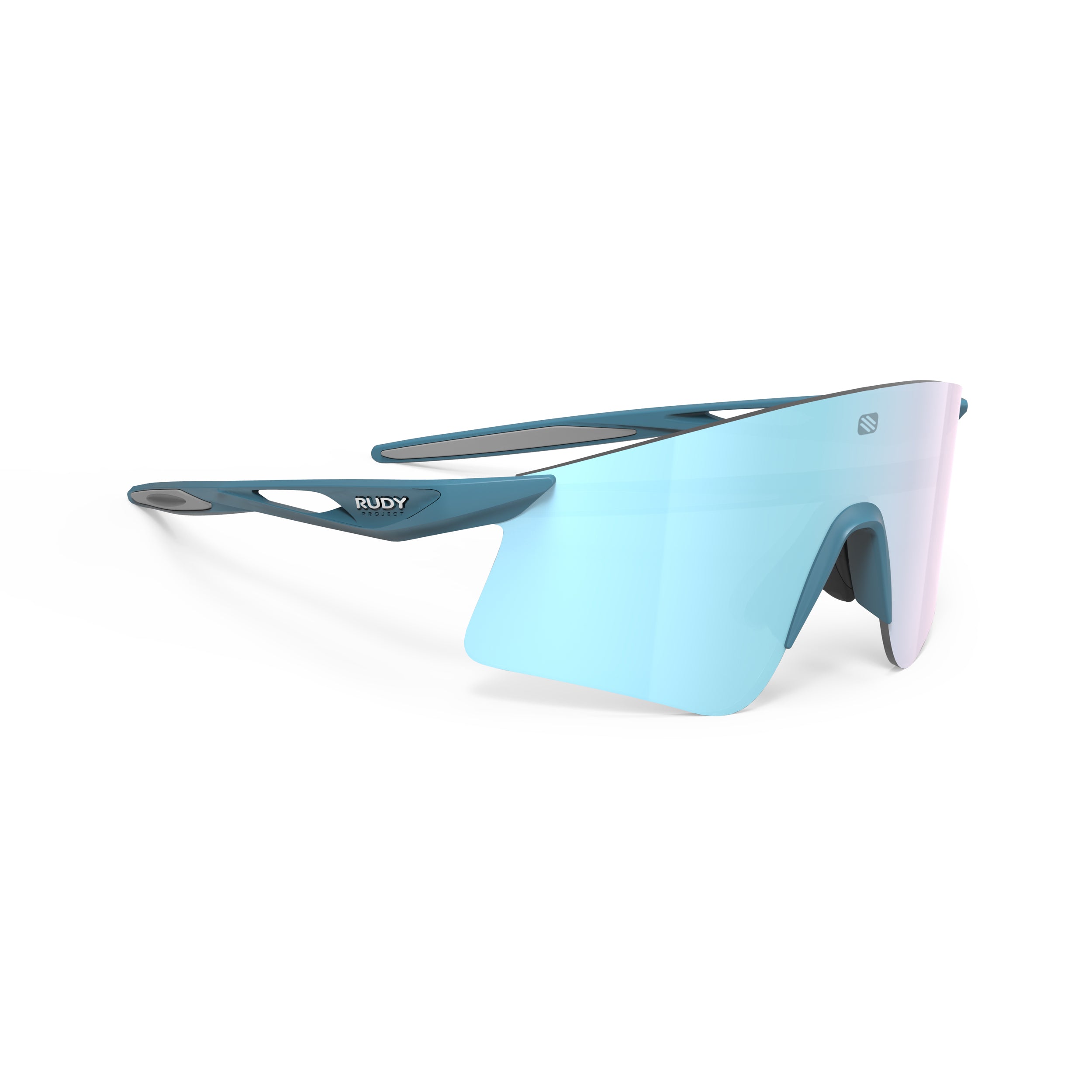 Rudy Project Astral X Light Teal Matte mirrored multilaser osmium performance sunglasses – front view