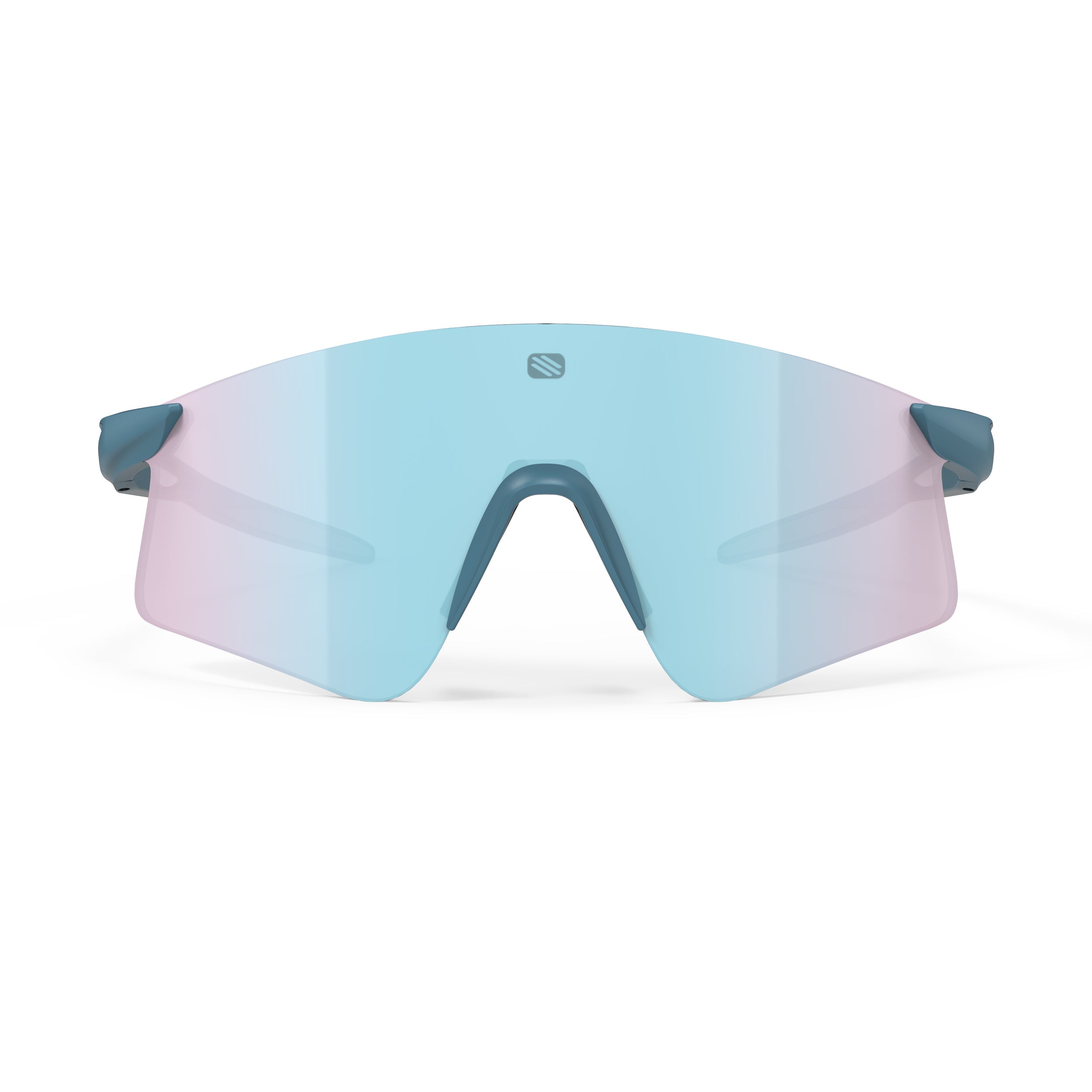 Rudy Project Astral X Light Teal Matte mirrored multilaser osmium performance sunglasses – front view, alternate angle