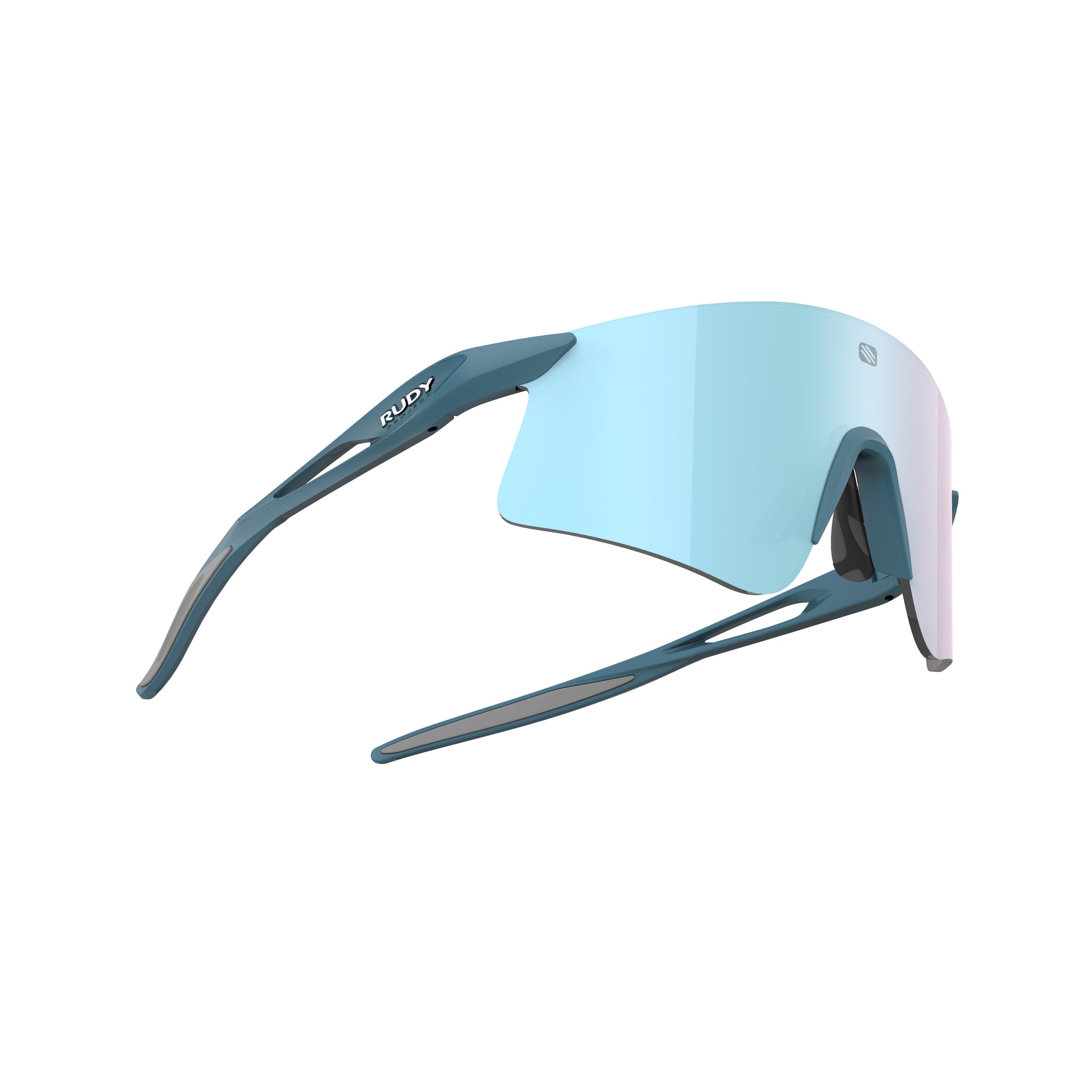Rudy Project Astral X Light Teal Matte mirrored multilaser osmium performance sunglasses – side view