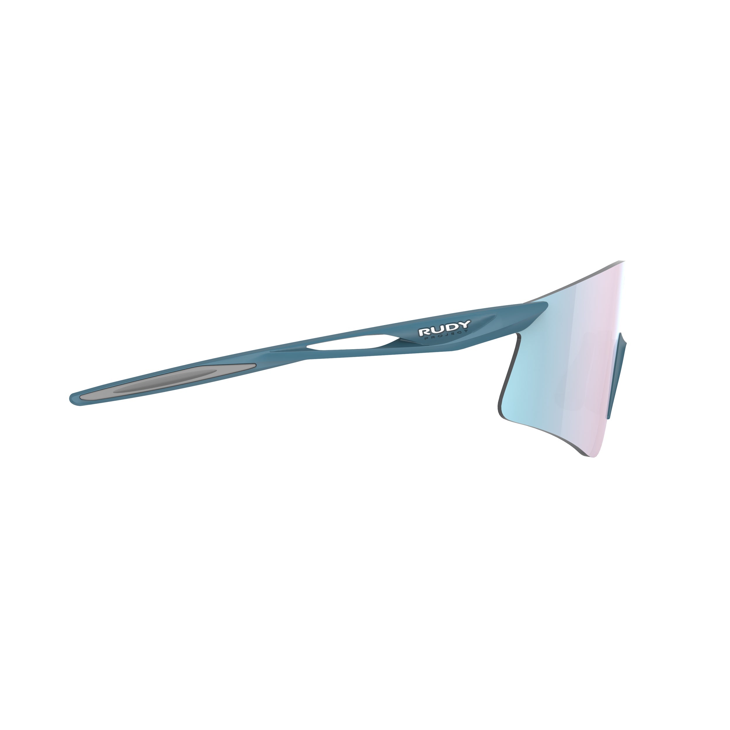 Rudy Project Astral X Light Teal Matte mirrored multilaser osmium performance sunglasses – side view, opposite side
