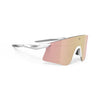 Rudy Project Astral X White Matte mirrored multilaser rose gold performance sunglasses – front view