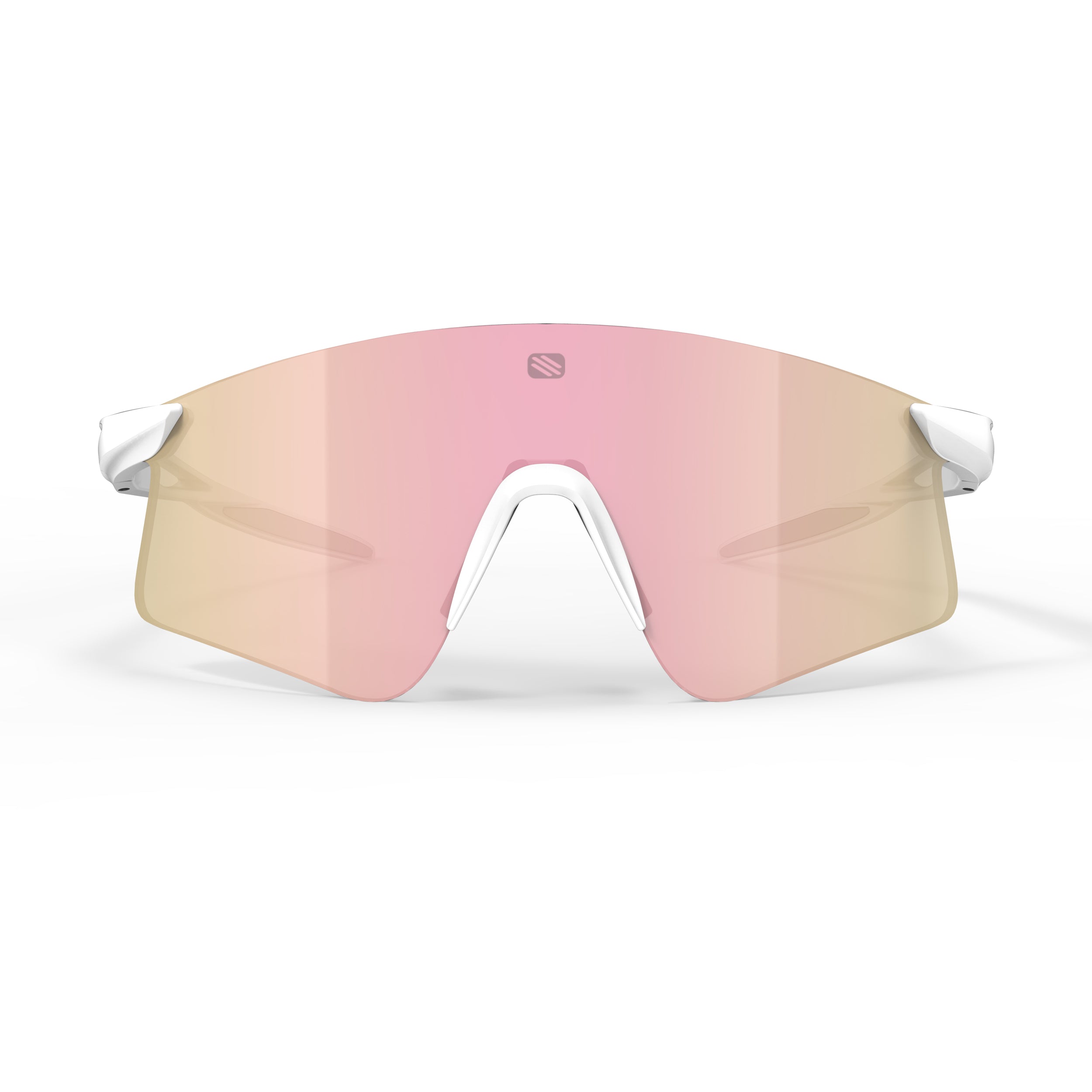 Rudy Project Astral X White Matte mirrored multilaser rose gold performance sunglasses – front view, alternate angle