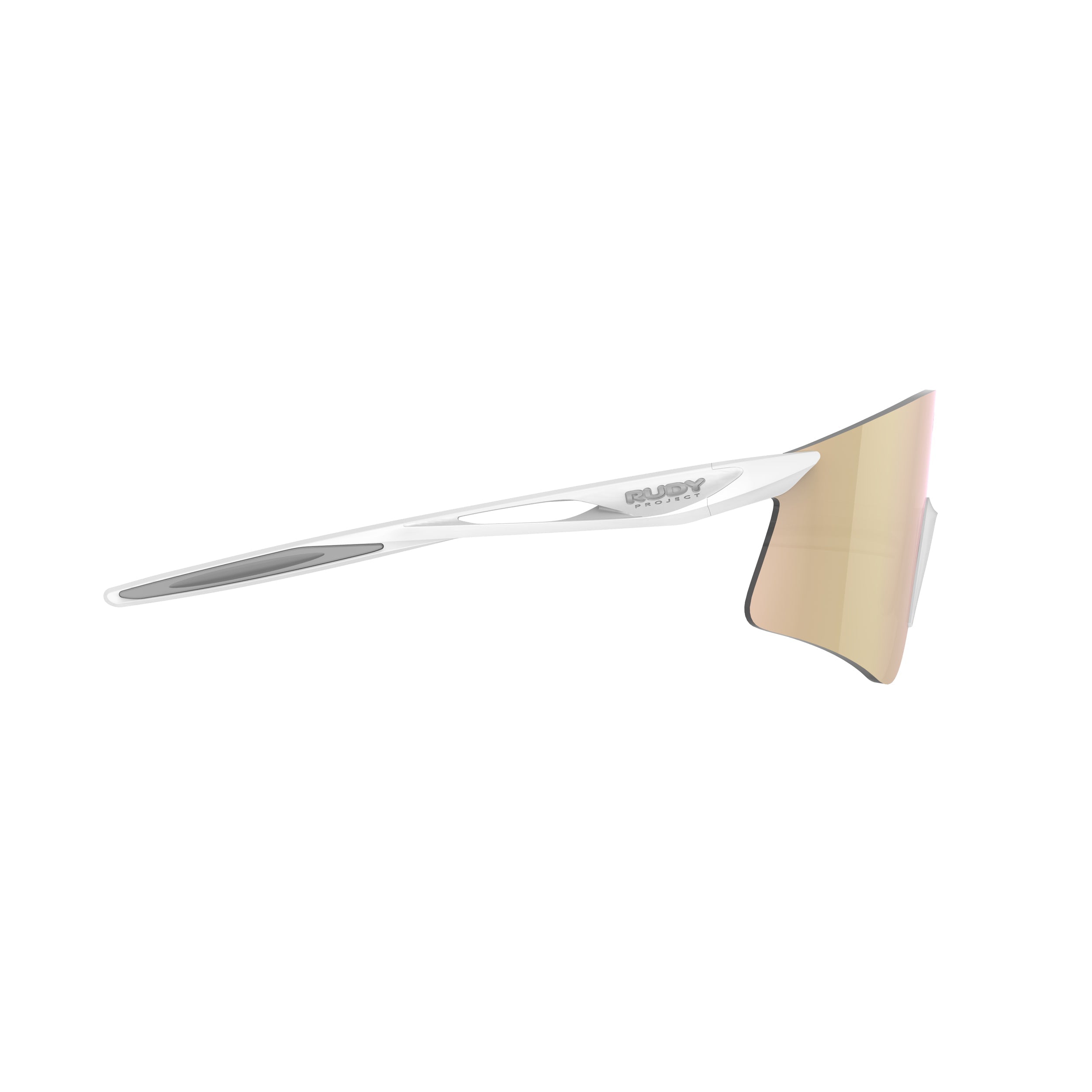 Rudy Project Astral X White Matte mirrored multilaser rose gold performance sunglasses – side view, opposite side