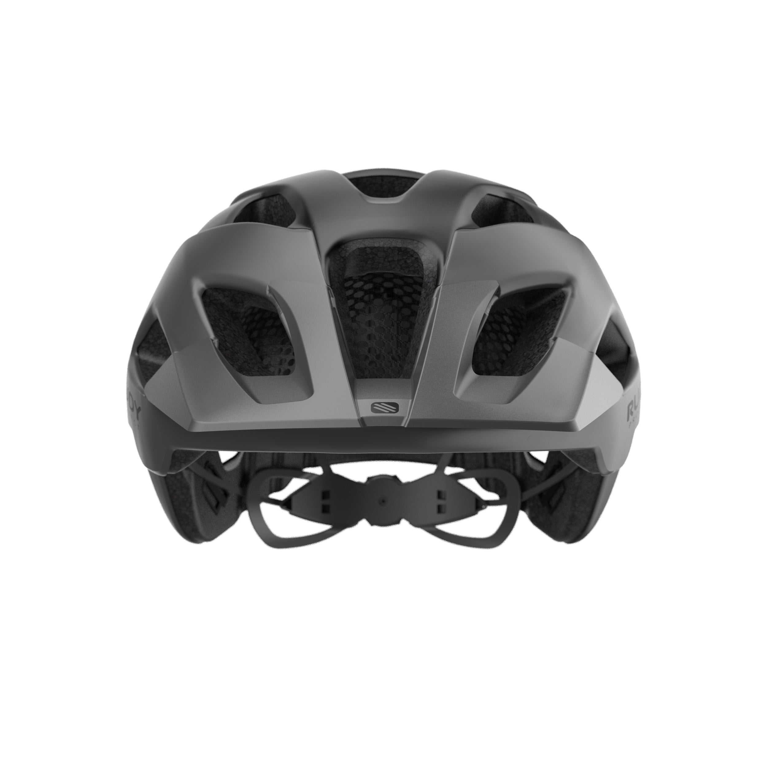 Rudy Project Crossway Lead/Black Matte cycling helmet – front view, alternate angle