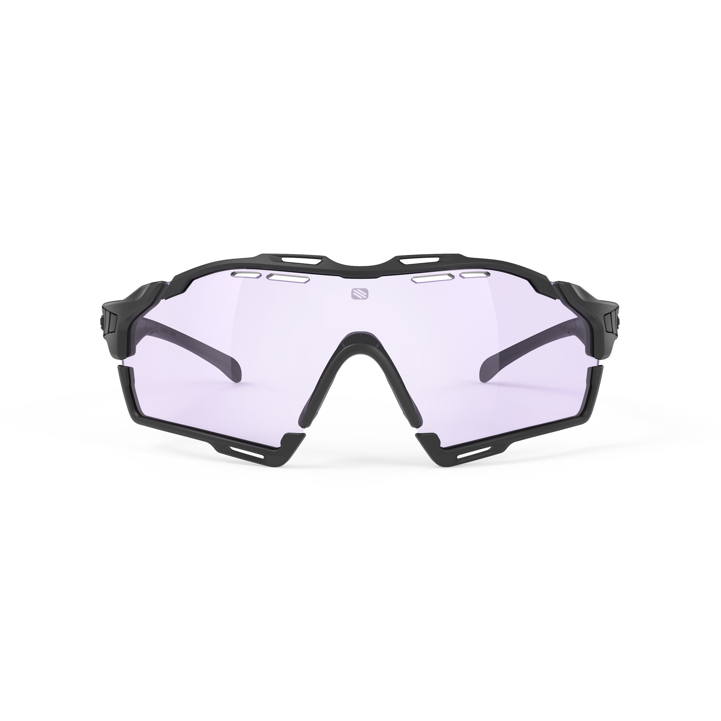 Rudy Project Cutline Black Matte photochromic laser purple hdr performance sunglasses – front view, alternate angle