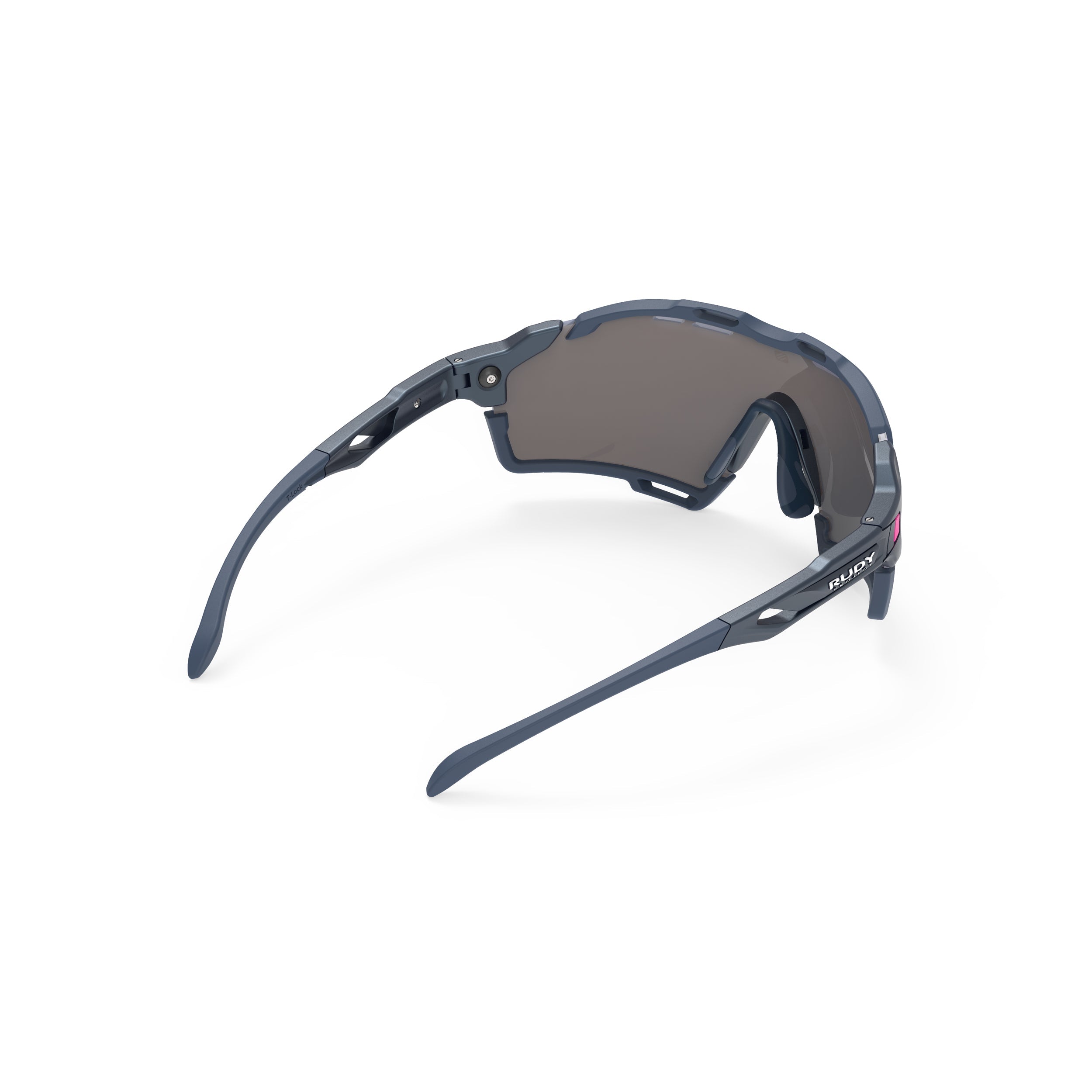 Rudy Project Cutline Cosmic Blue mirrored multilaser ice performance sunglasses – rear view