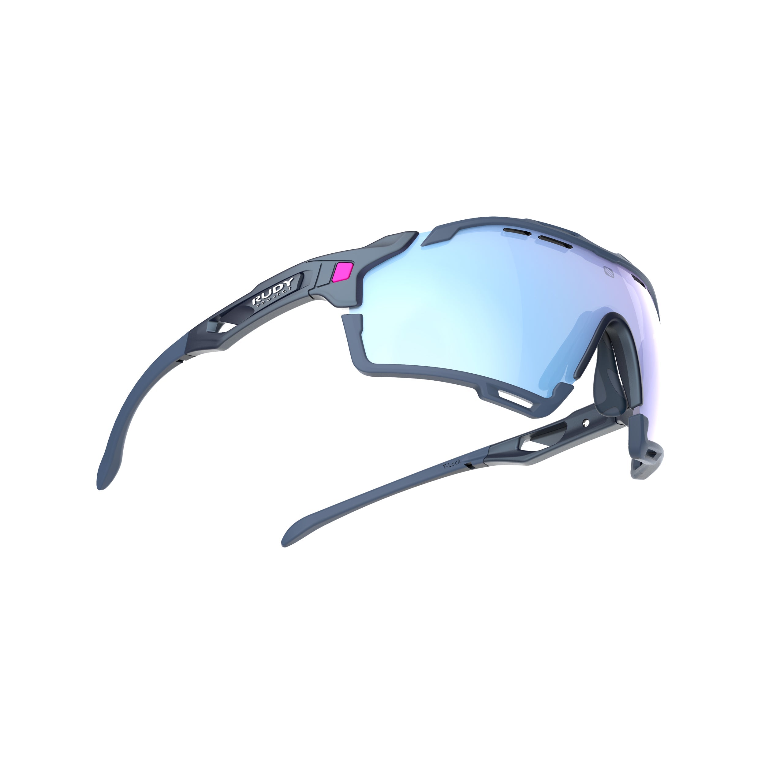 Rudy Project Cutline Cosmic Blue mirrored multilaser ice performance sunglasses – side view