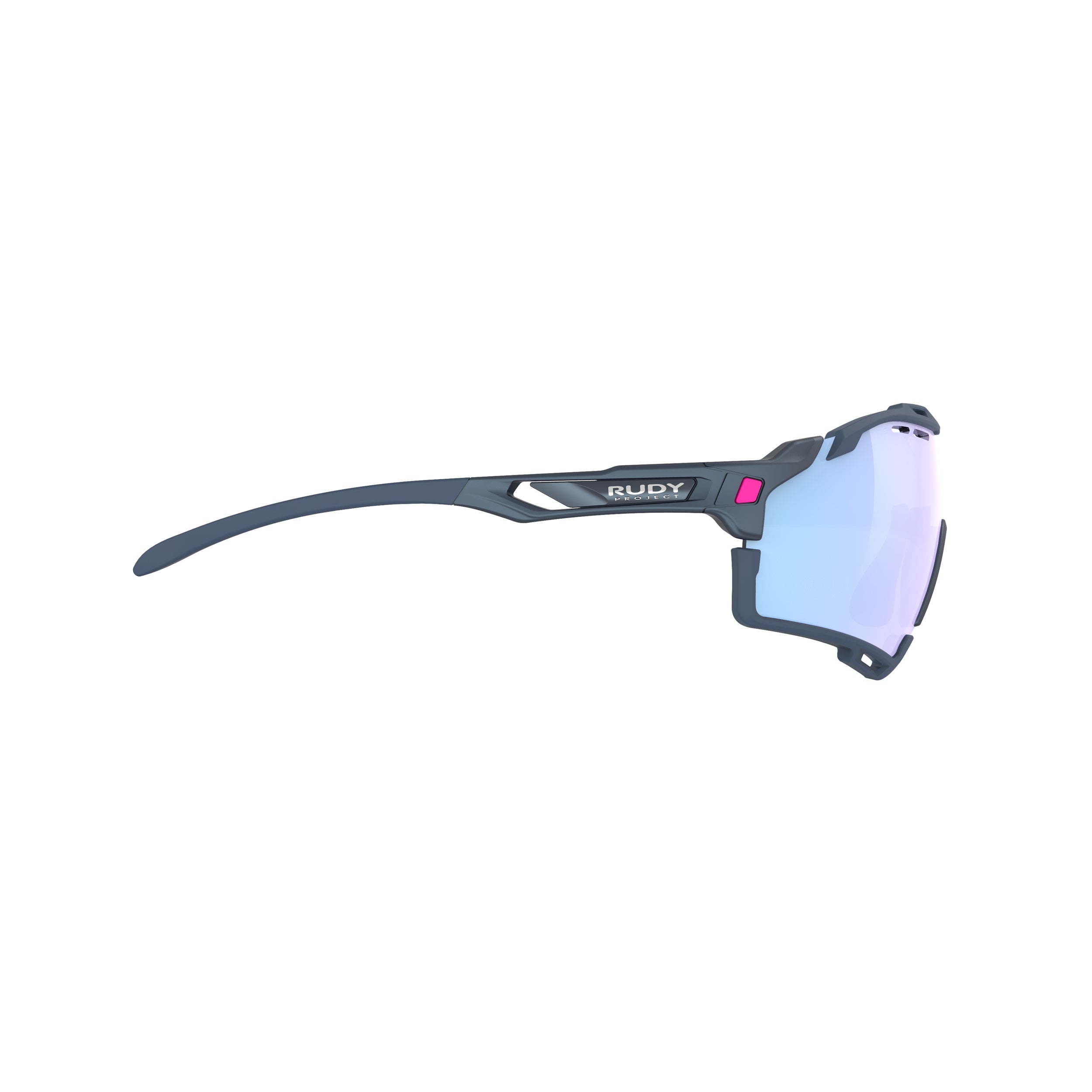 Rudy Project Cutline Cosmic Blue mirrored multilaser ice performance sunglasses – side view, opposite side
