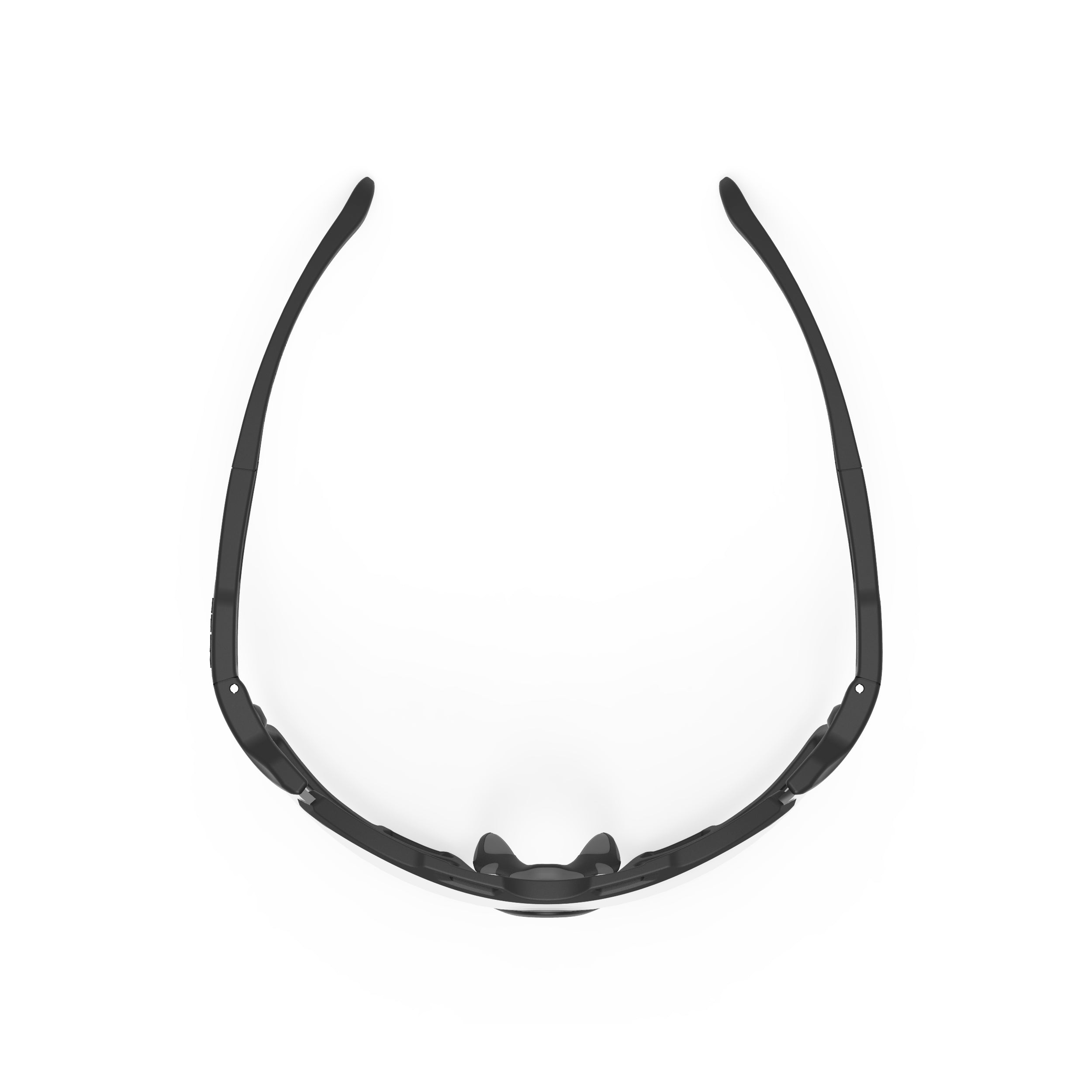 Rudy Project Cutline Matte Black photochromic black performance sunglasses – top view