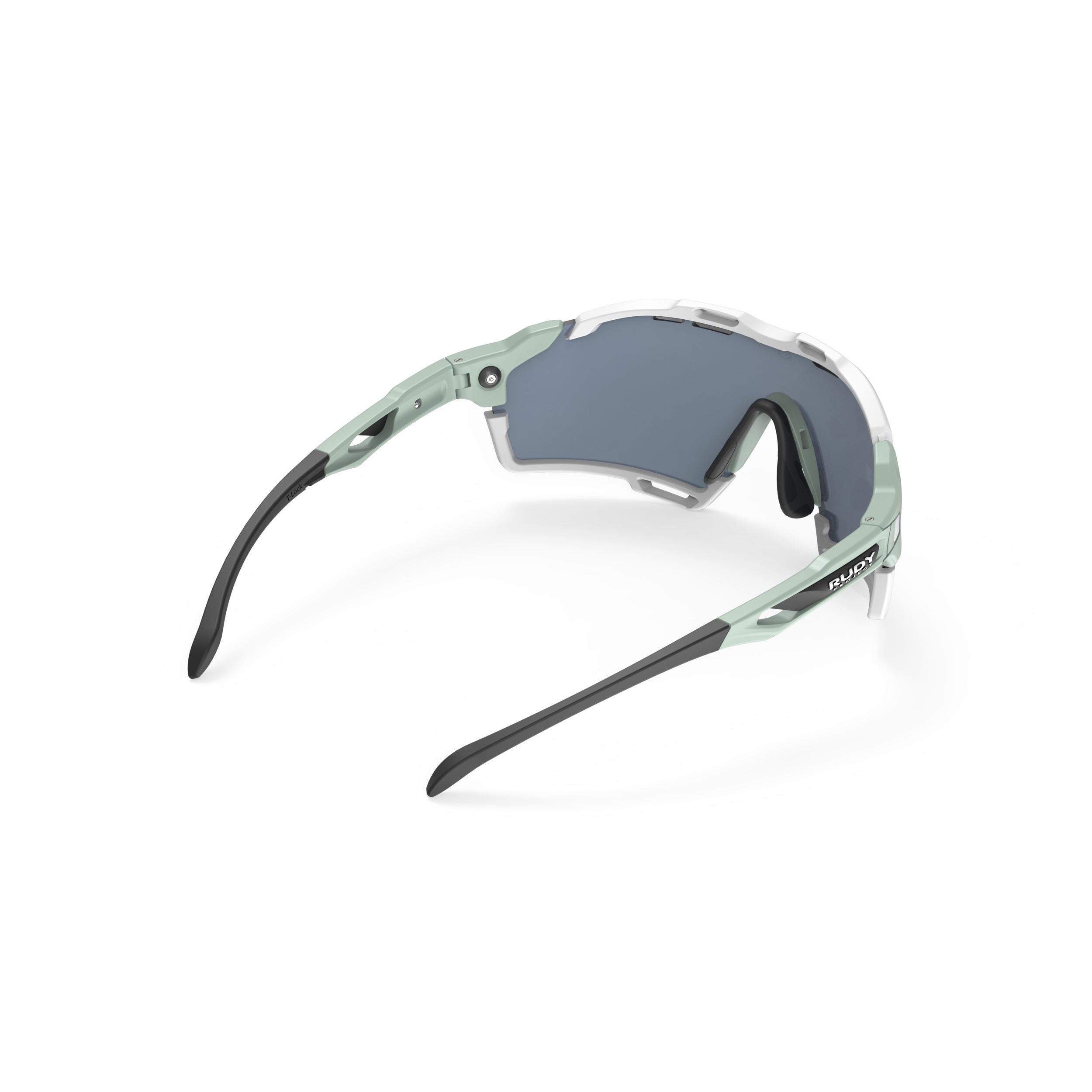 Rudy Project Cutline Mint Matte Frame Mirrored Multilaser Ice Performance Sunglasses – rear view