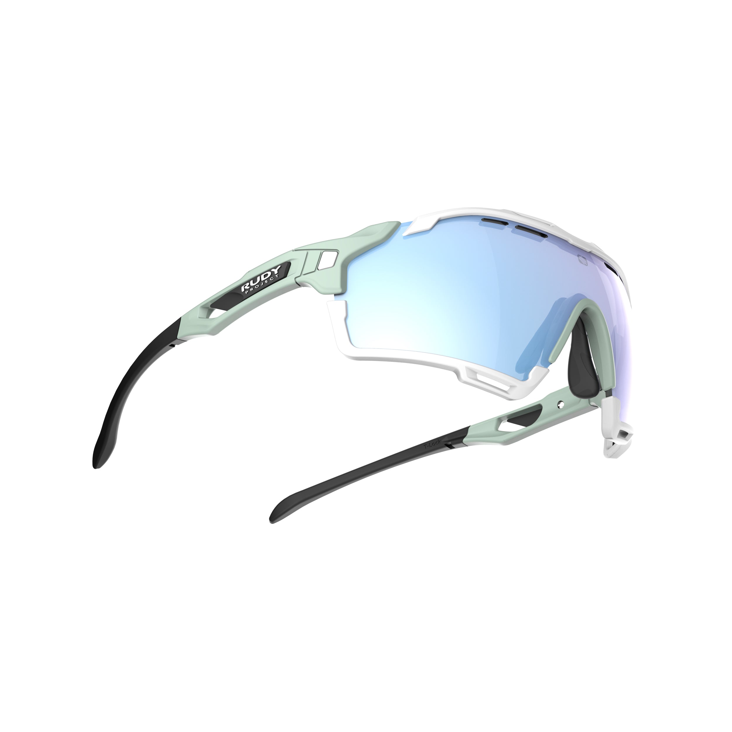 Rudy Project Cutline Mint Matte Frame Mirrored Multilaser Ice Performance Sunglasses – side view