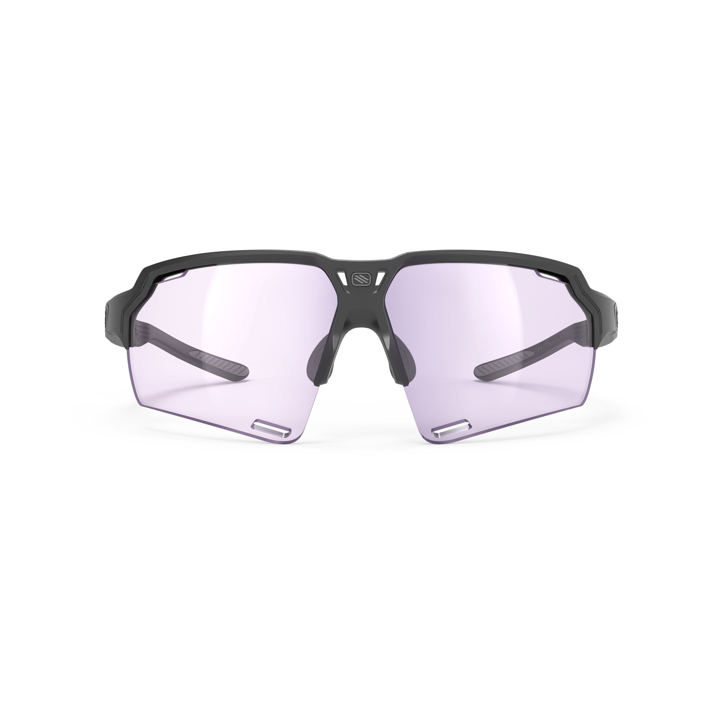Rudy Project Deltabeat Black Matte photochromic laser purple hdr performance sunglasses – front view, alternate angle