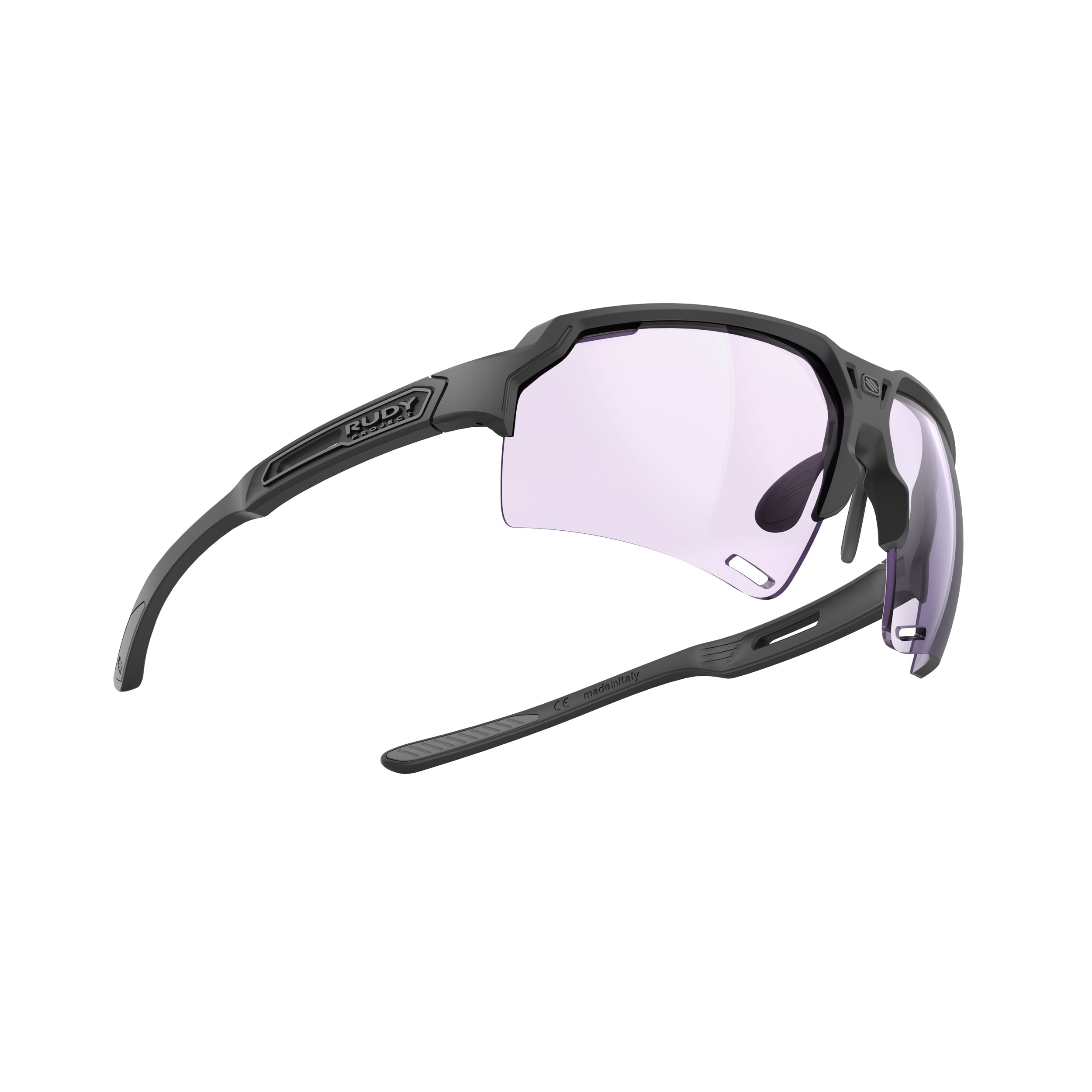 Rudy Project Deltabeat Black Matte photochromic laser purple hdr performance sunglasses – side view