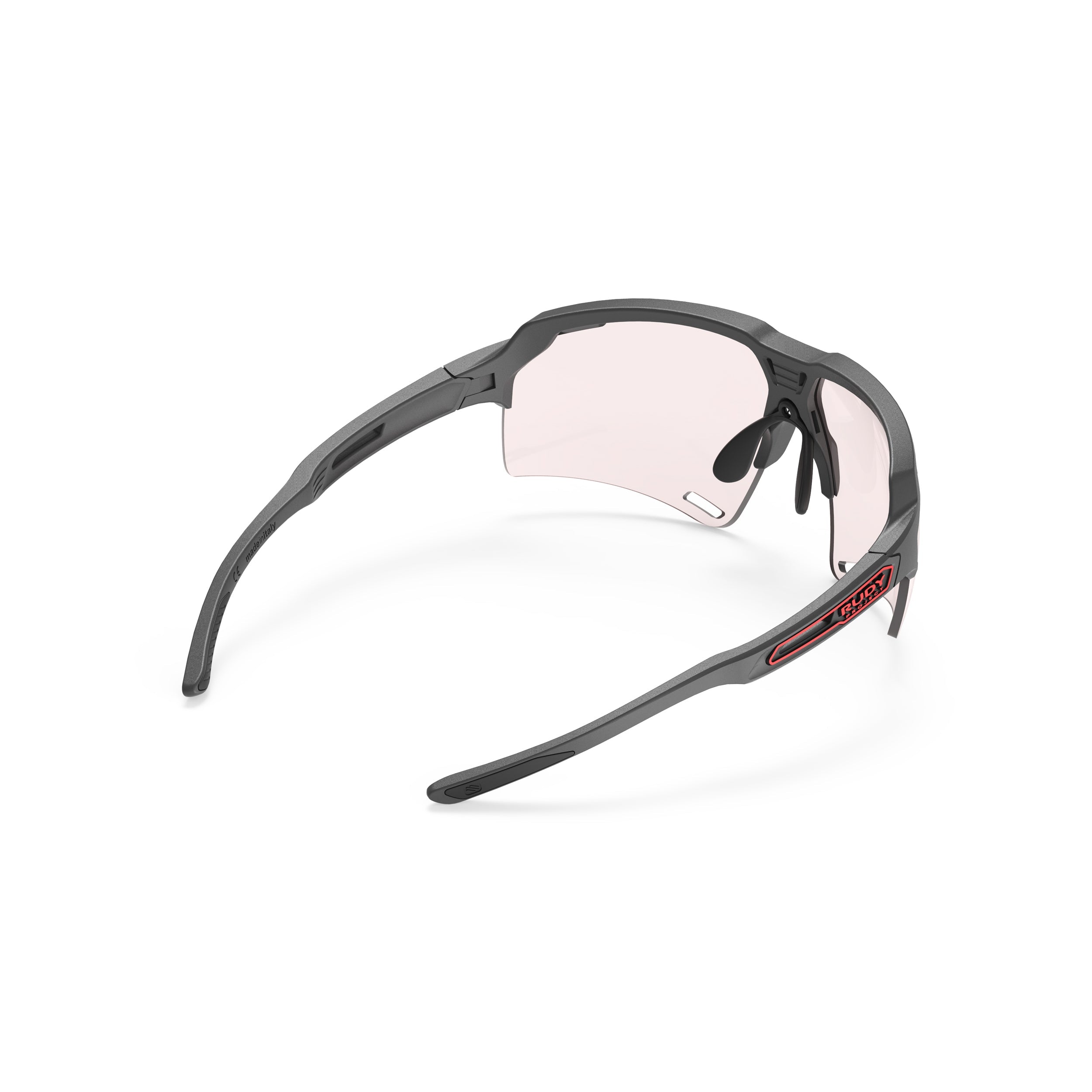 Rudy Project Deltabeat Charcoal Matte photochromic red performance sunglasses – rear view