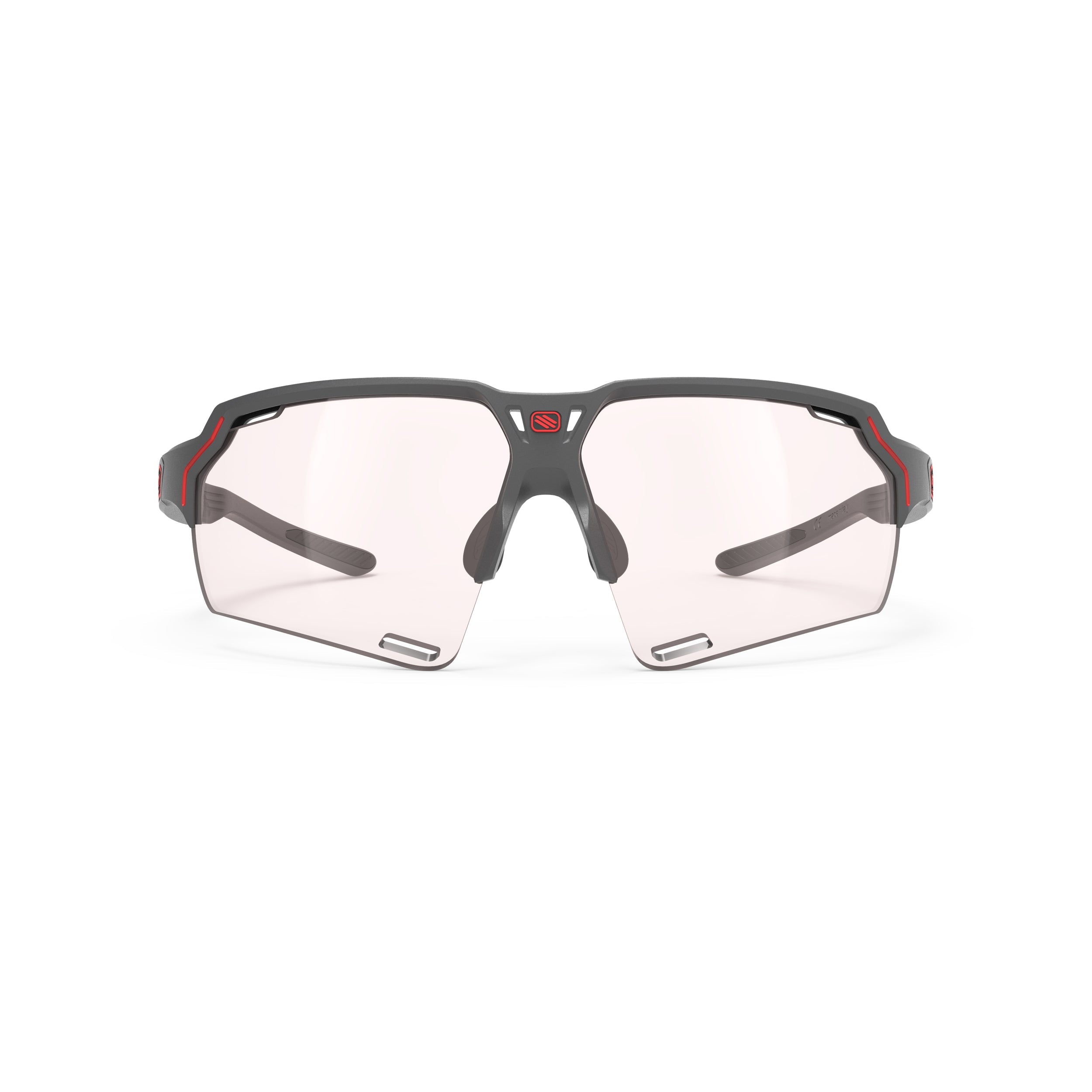 Rudy Project Deltabeat Charcoal Matte photochromic red performance sunglasses – front view, alternate angle