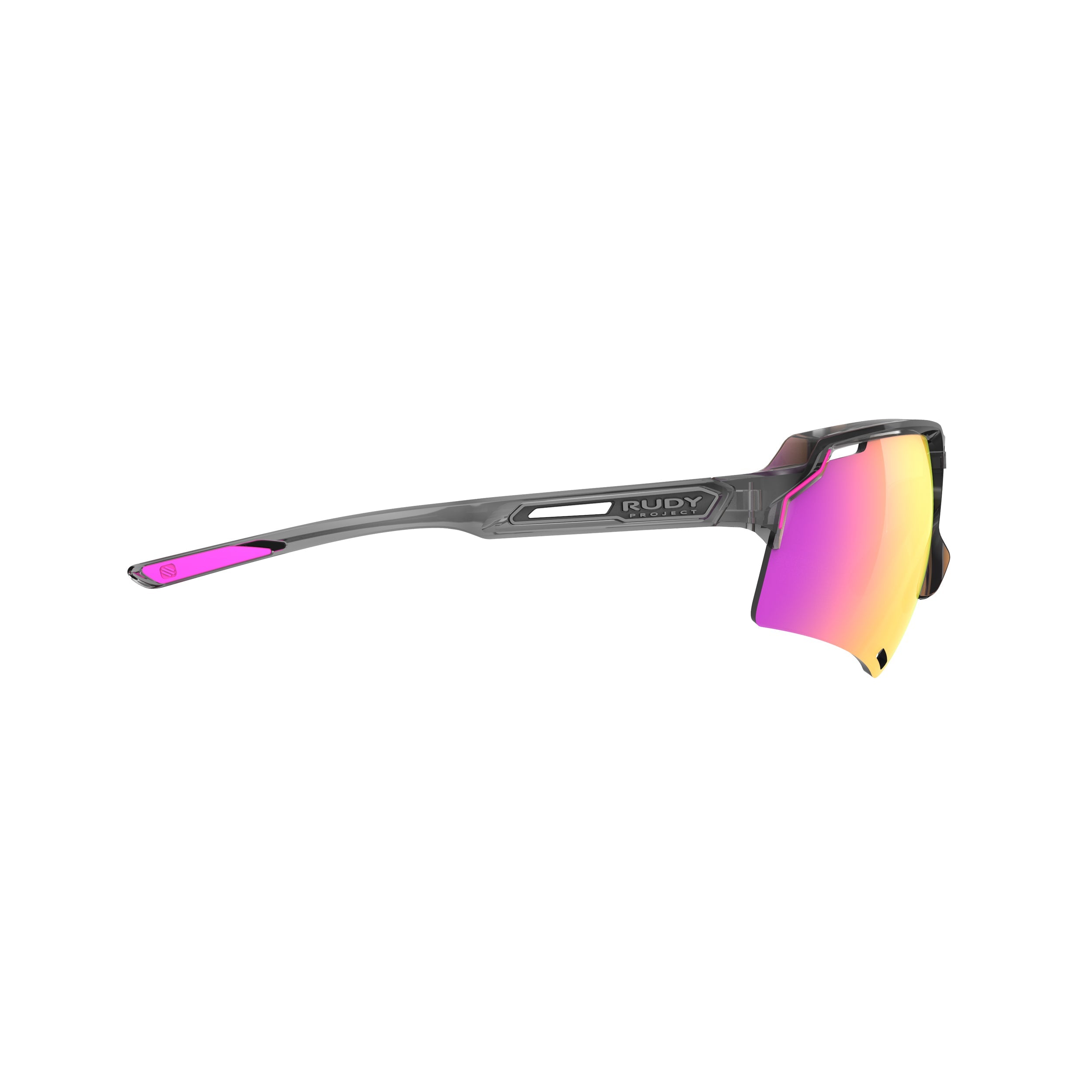 Rudy Project Deltabeat Crystal Ash mirrored multilaser sunset performance sunglasses – side view, opposite side