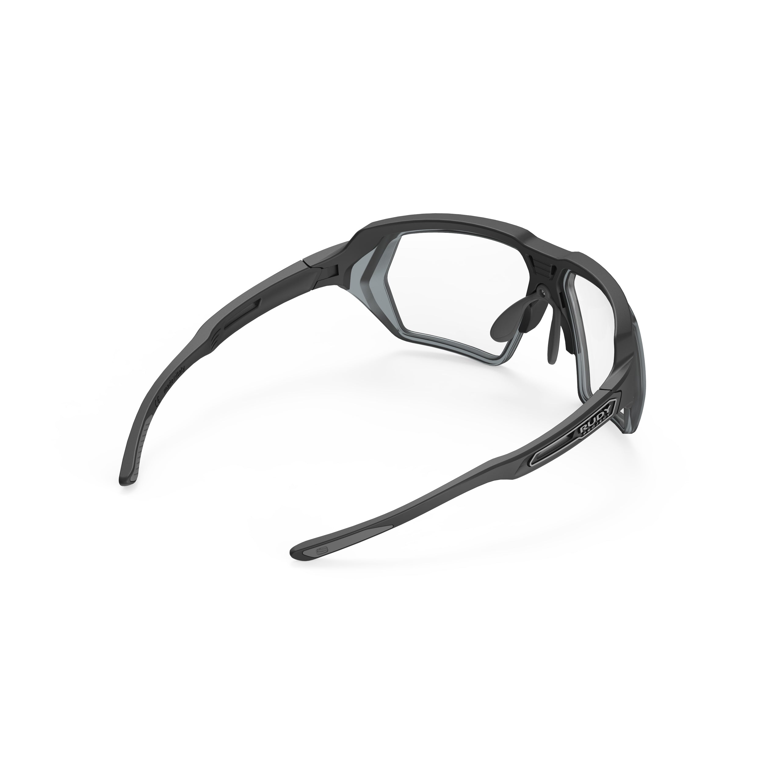 Rudy Project Deltabeat + Optical Dock Black Matte prescription sports glasses – rear view