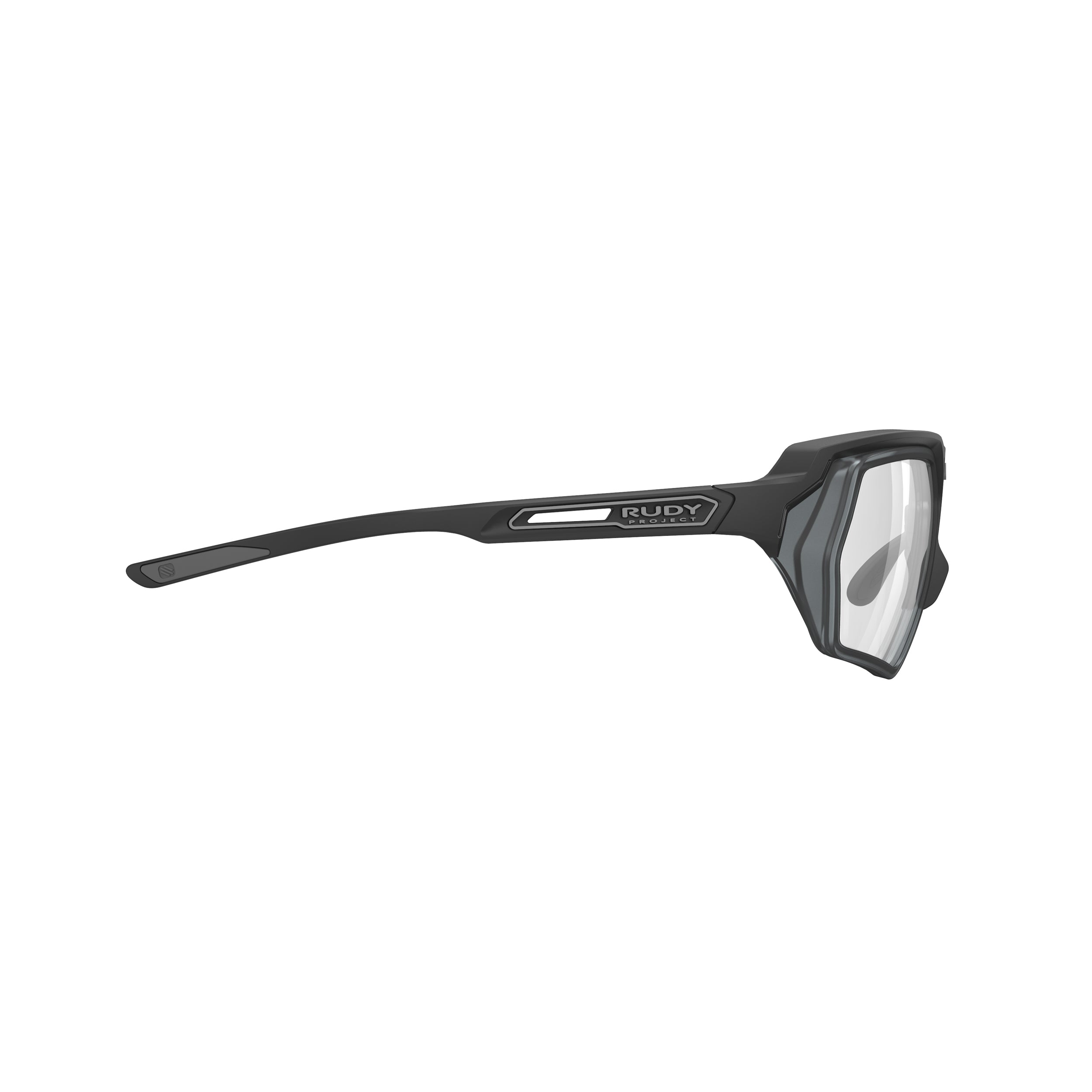Rudy Project Deltabeat + Optical Dock Black Matte prescription sports glasses – side view, opposite side