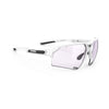 Rudy Project Deltabeat White Gloss photochromic laser purple hdr performance sunglasses – front view