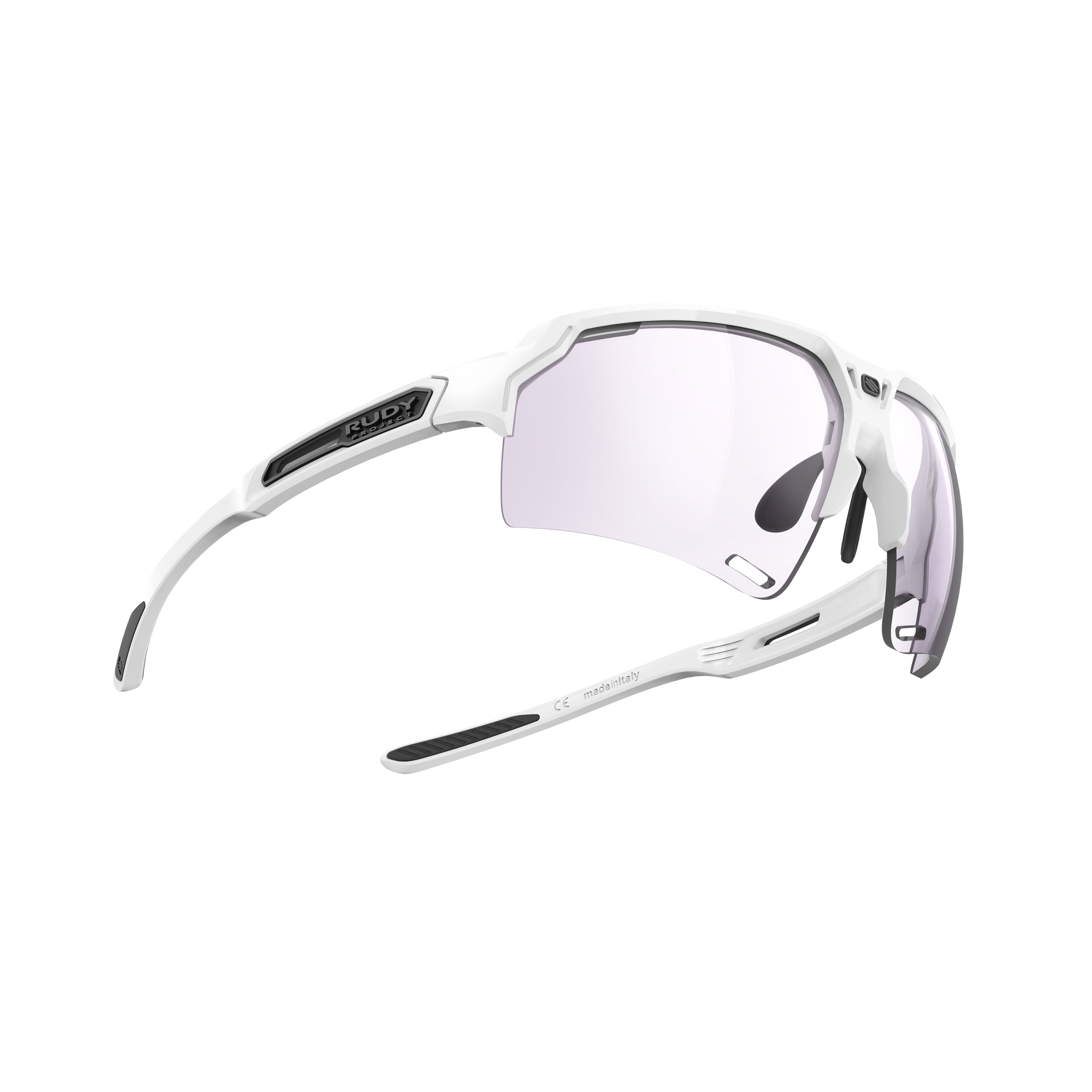 Rudy Project Deltabeat White Gloss photochromic laser purple hdr performance sunglasses – side view