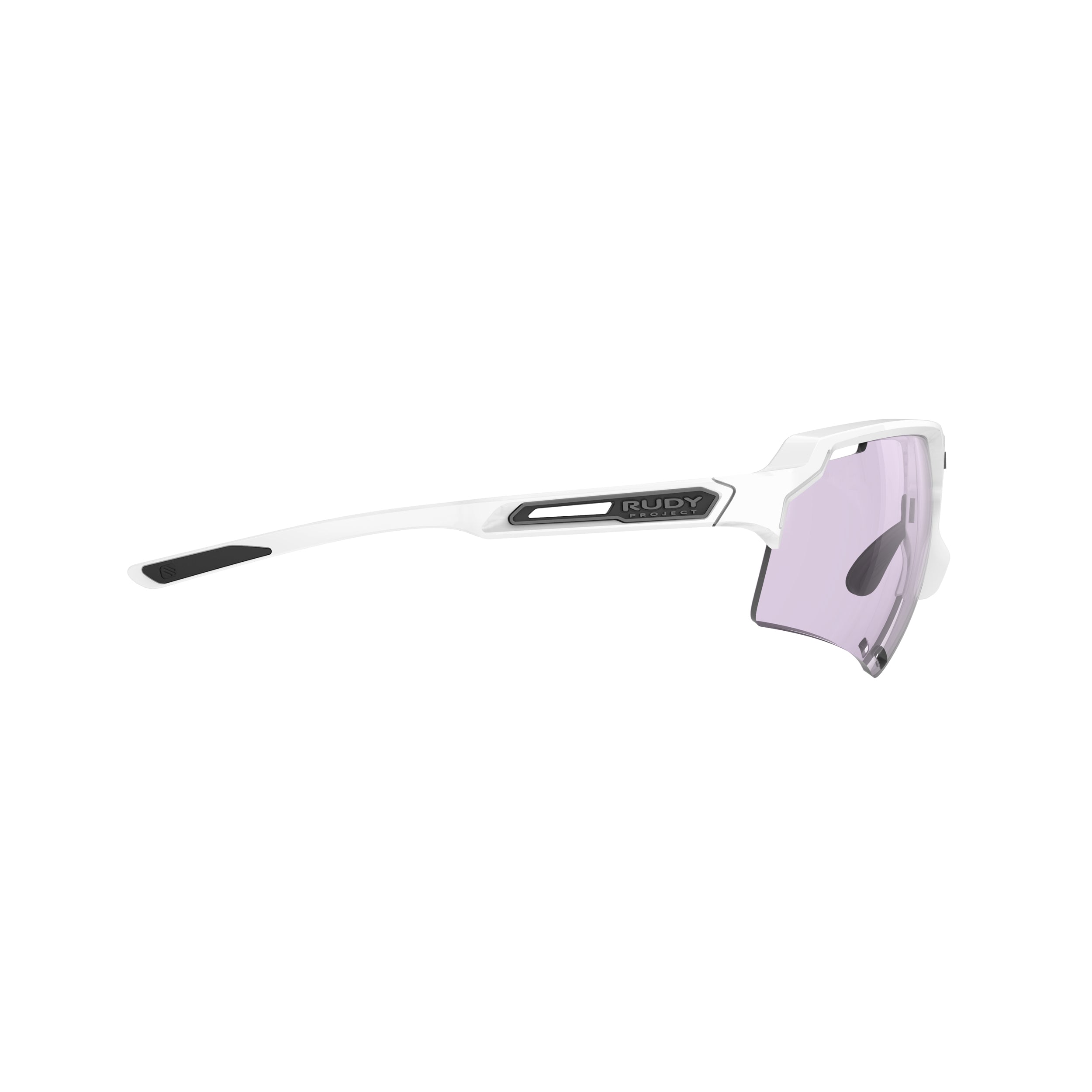 Rudy Project Deltabeat White Gloss photochromic laser purple hdr performance sunglasses – side view, opposite side