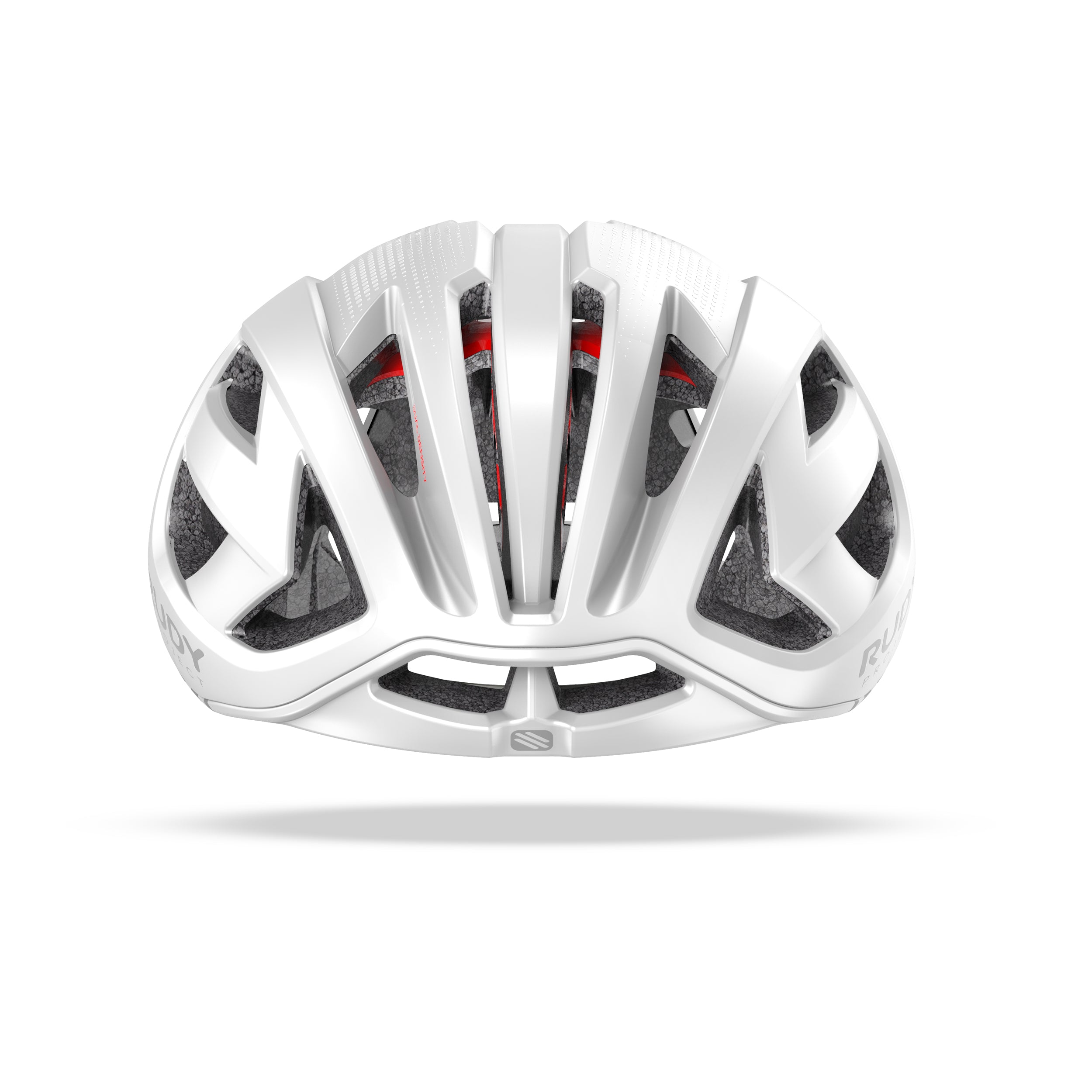 Rudy Project Egos White Matte cycling helmet – front view, alternate angle