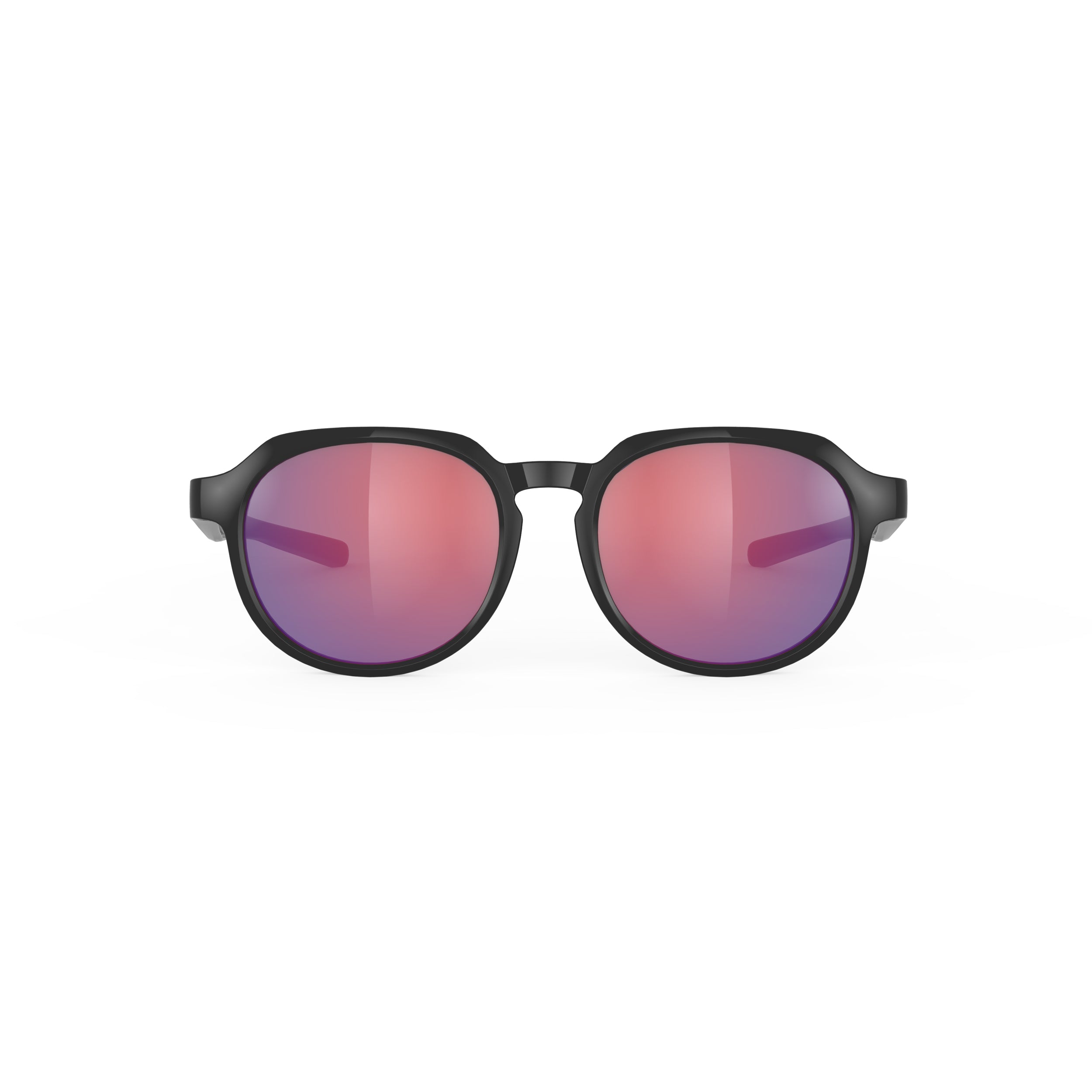 Rudy Project Glamshady Black Gloss polarized polar 3fx hdr multilaser red performance sunglasses – front view, alternate angle