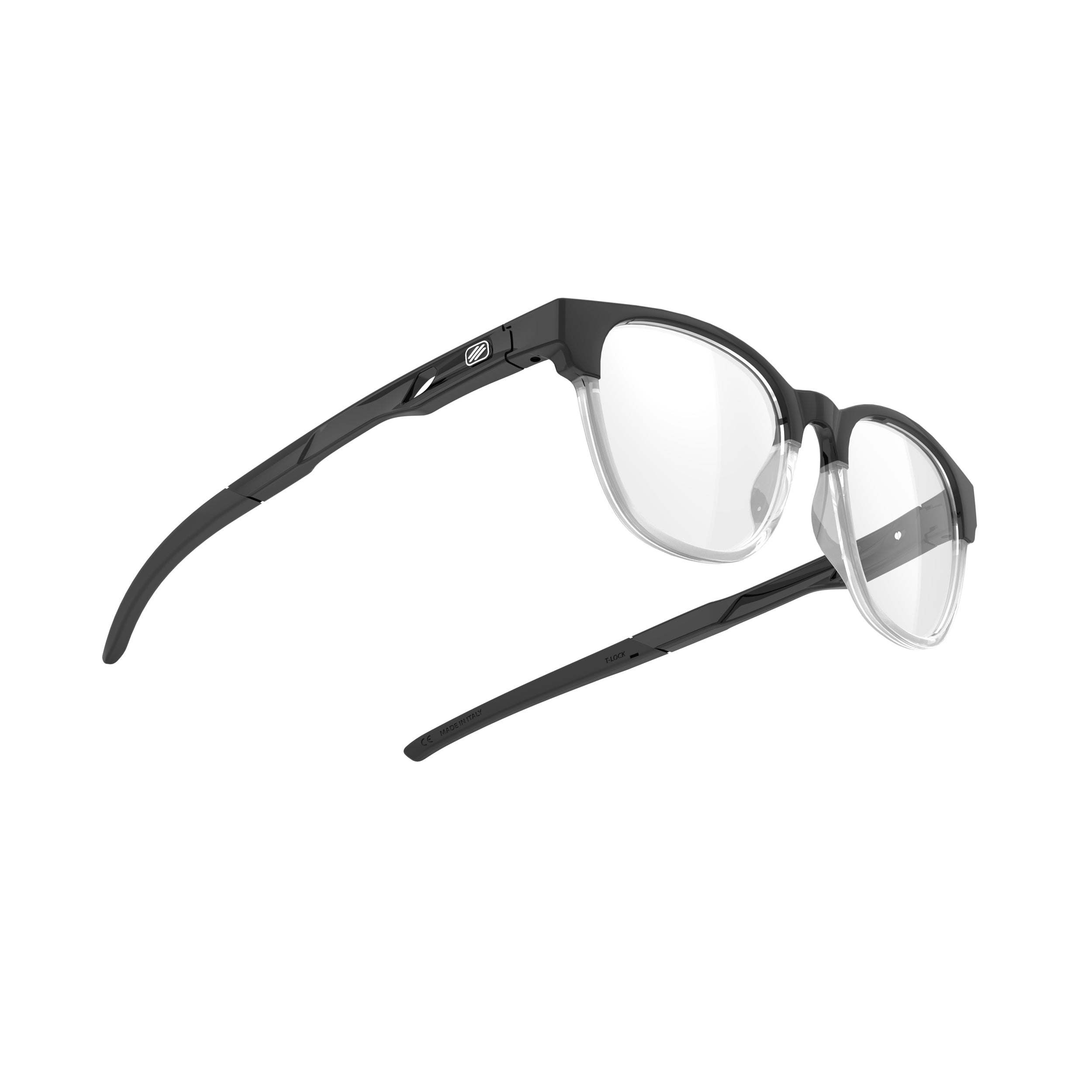 Rudy Project Iridis 65 Crystal Ash/Black Gloss prescription sports glasses – side view