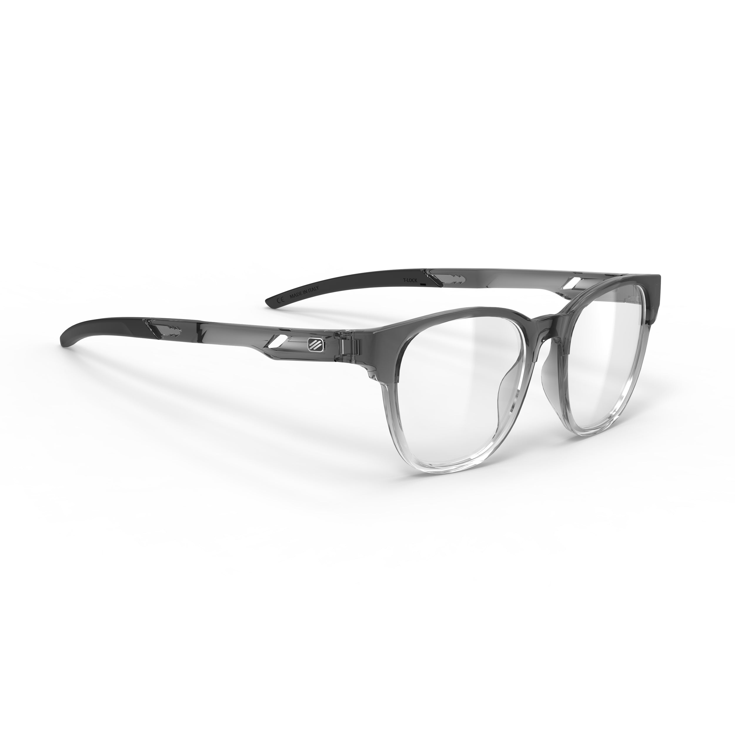Rudy Project Iridis 65 Crystal Ash Deg prescription sports glasses – front view, alternate angle