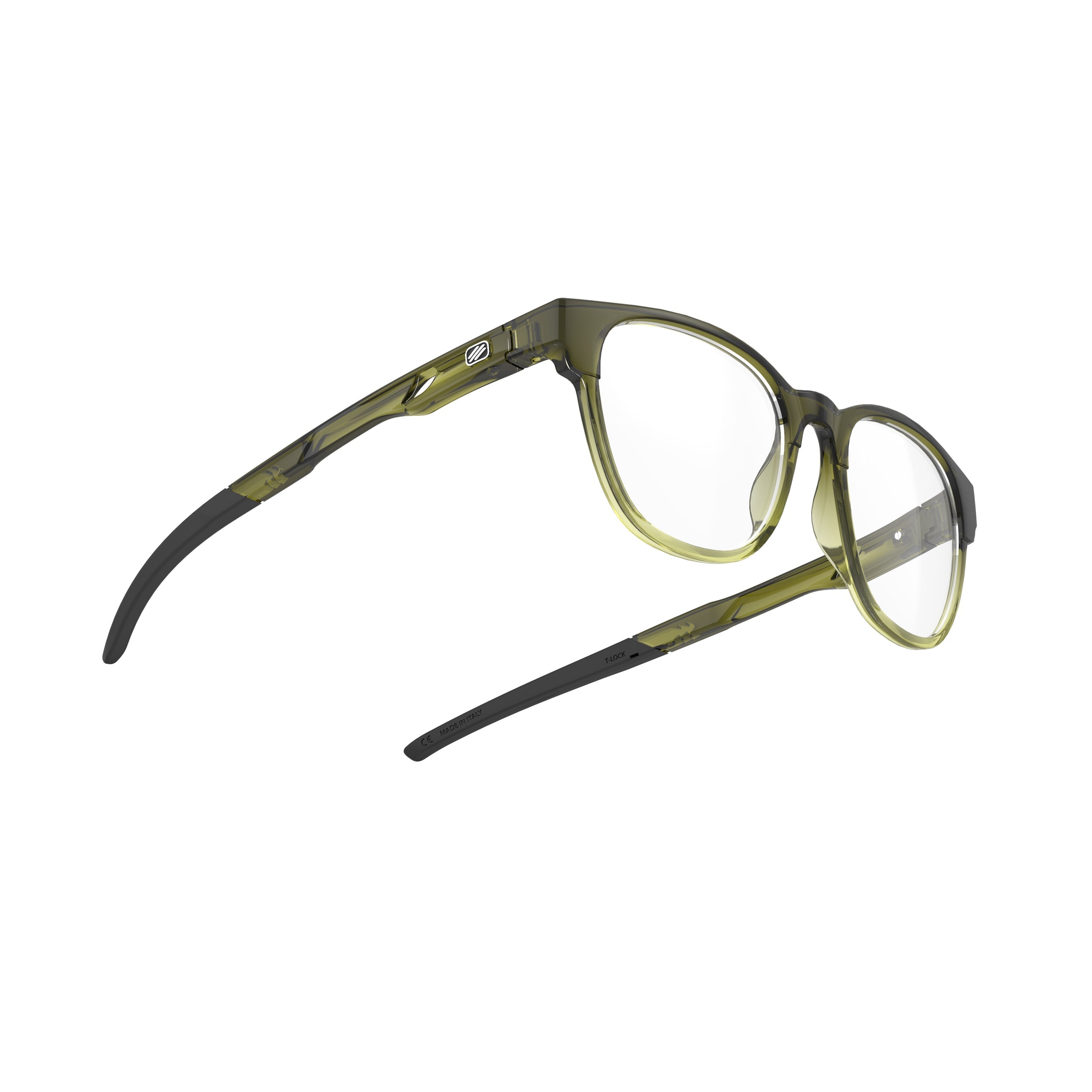 Rudy Project Iridis 65 Crystal Olive/Apple Gloss prescription sports glasses – side view