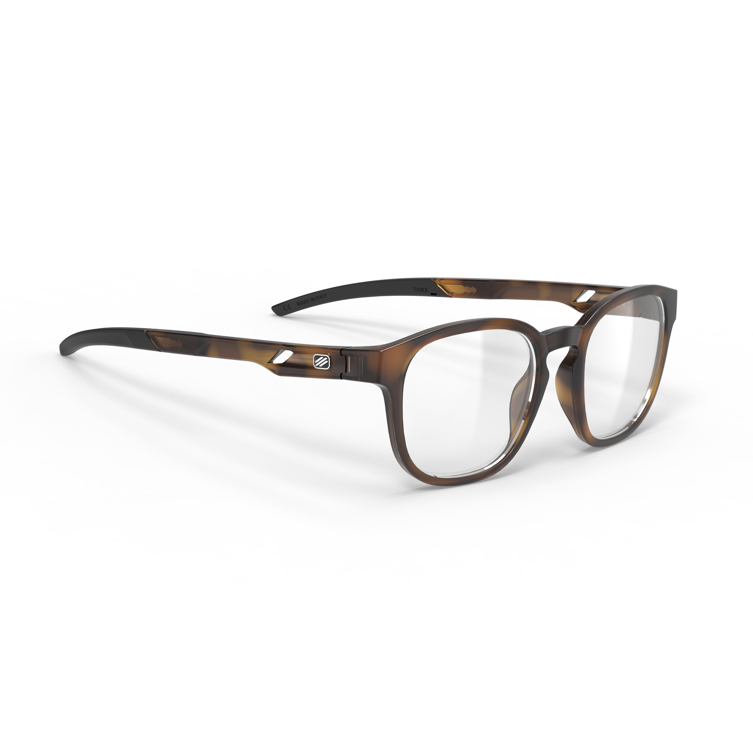 Rudy Project Iridis 66 Demi Turtle Gloss prescription sports glasses – front view, alternate angle