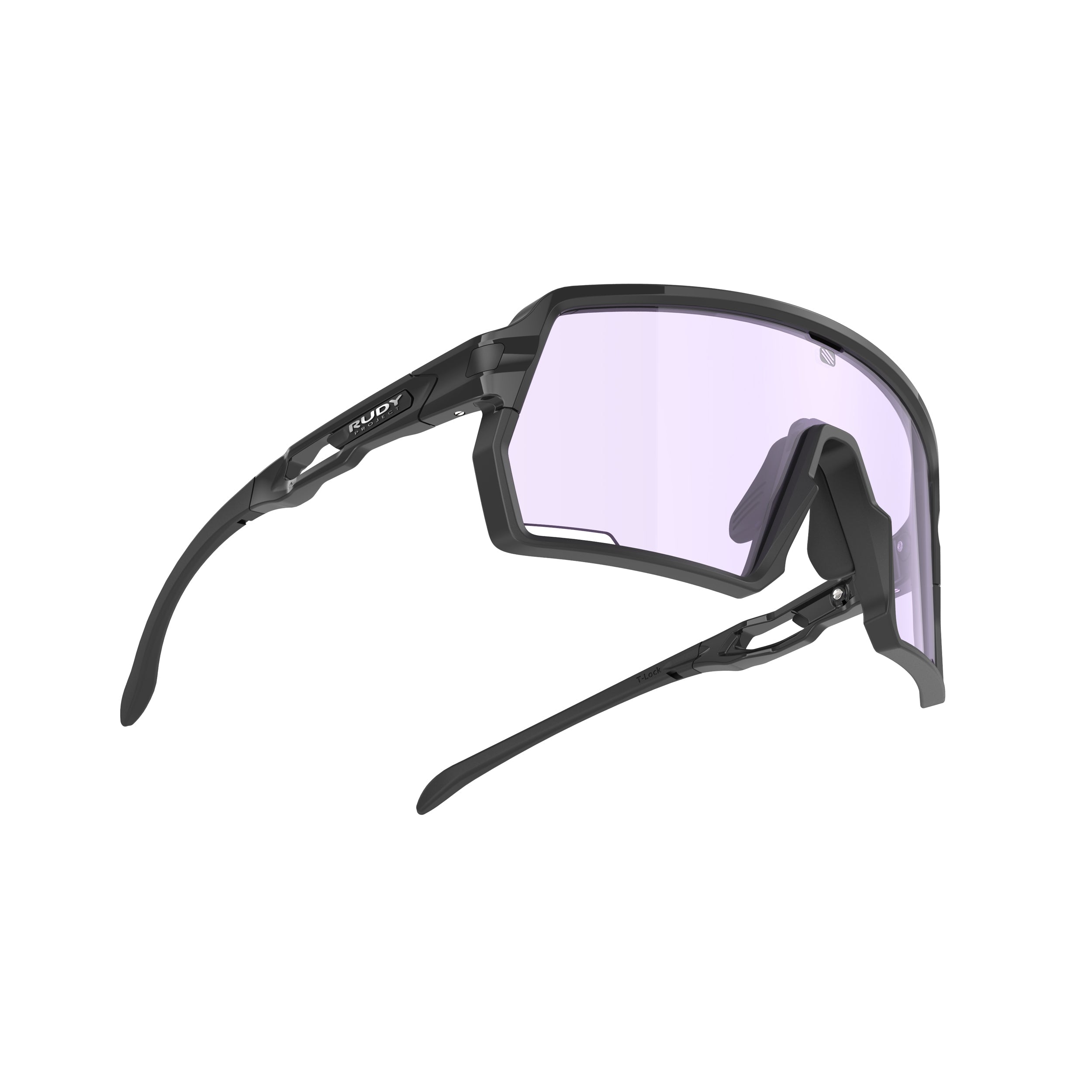Rudy Project Kelion Black Gloss photochromic laser purple hdr performance sunglasses – side view