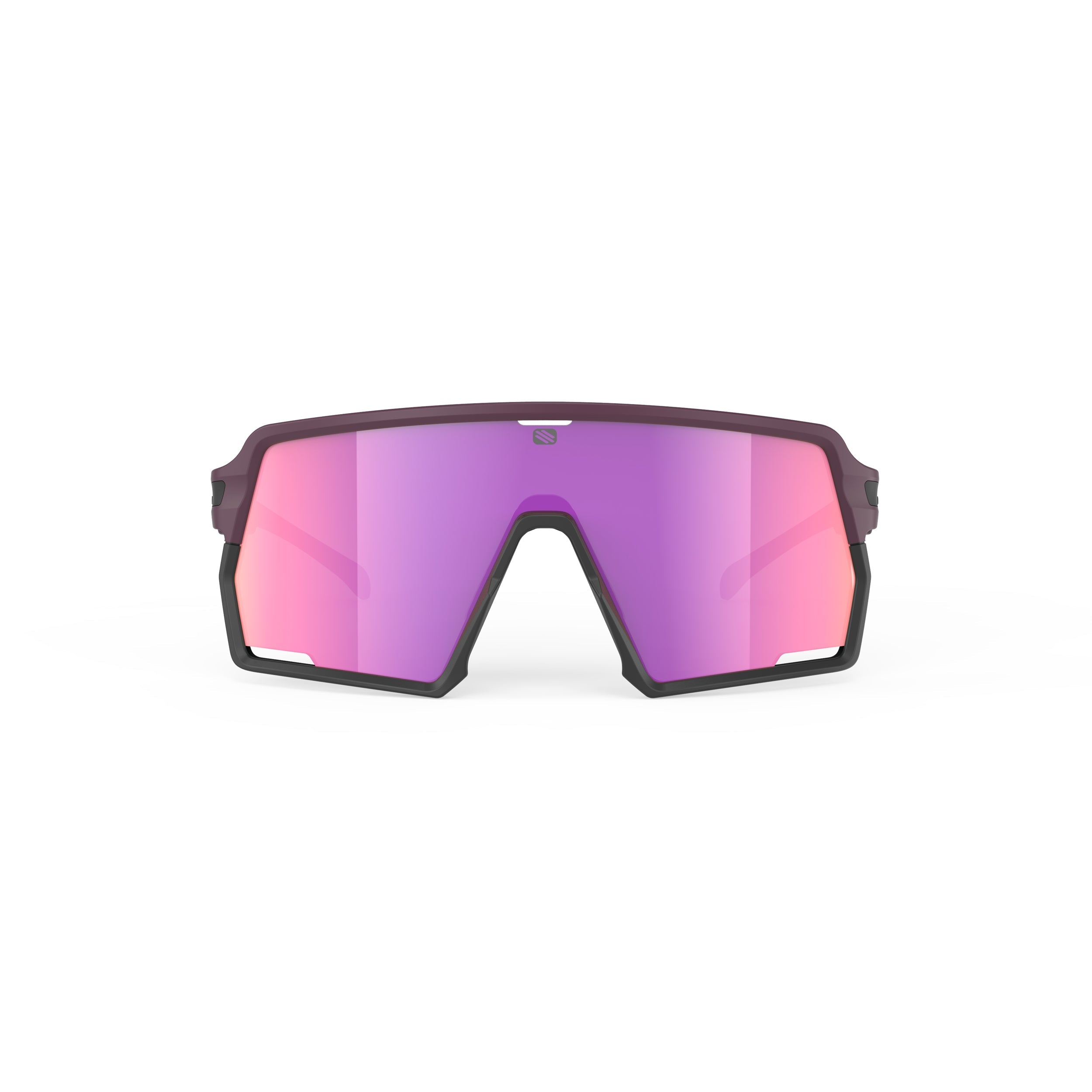 Rudy Project Kelion Cabernet Matte mirrored multilaser sunset performance sunglasses – front view, alternate angle