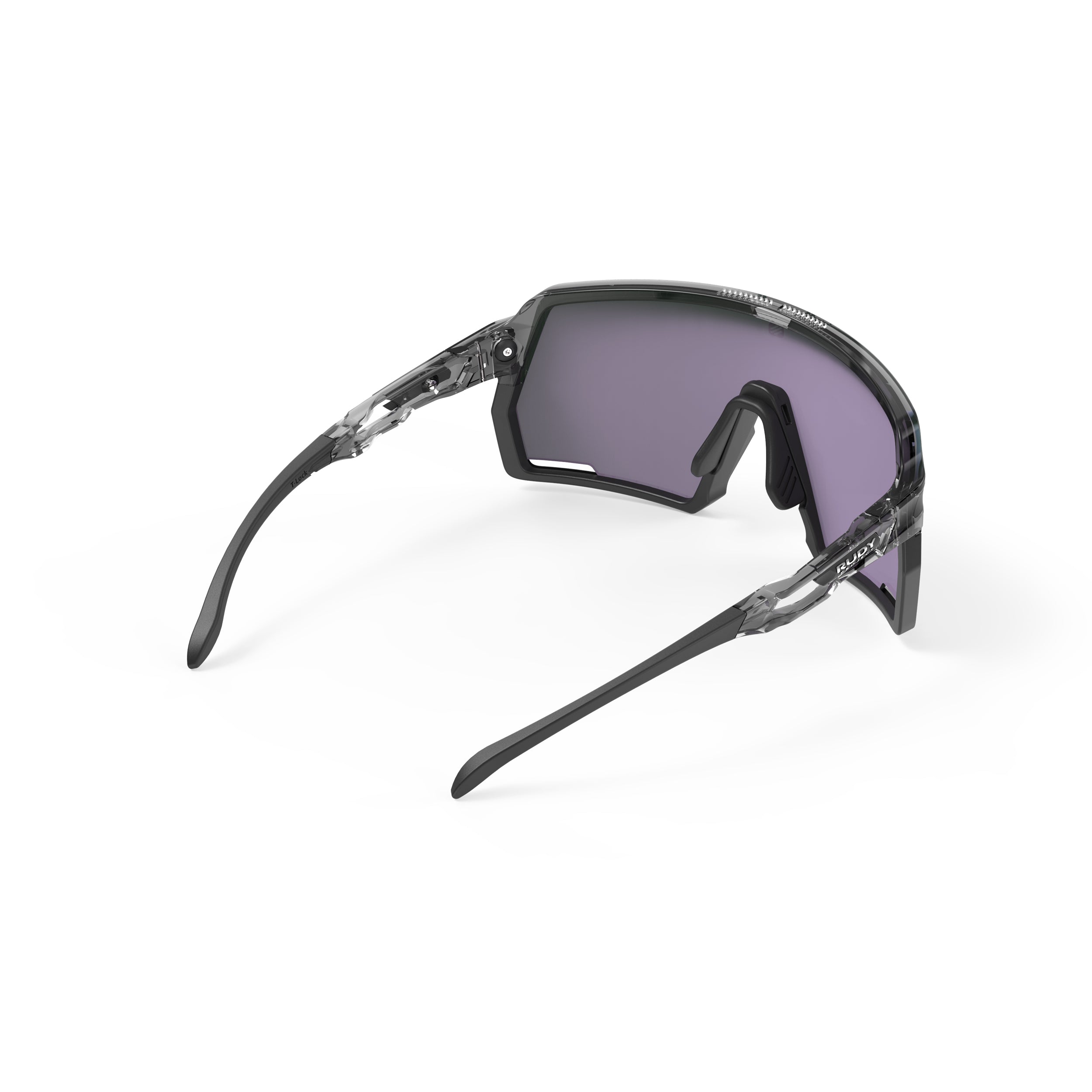 Rudy Project Kelion Crystal Ash mirrored multilaser green performance sunglasses – rear view