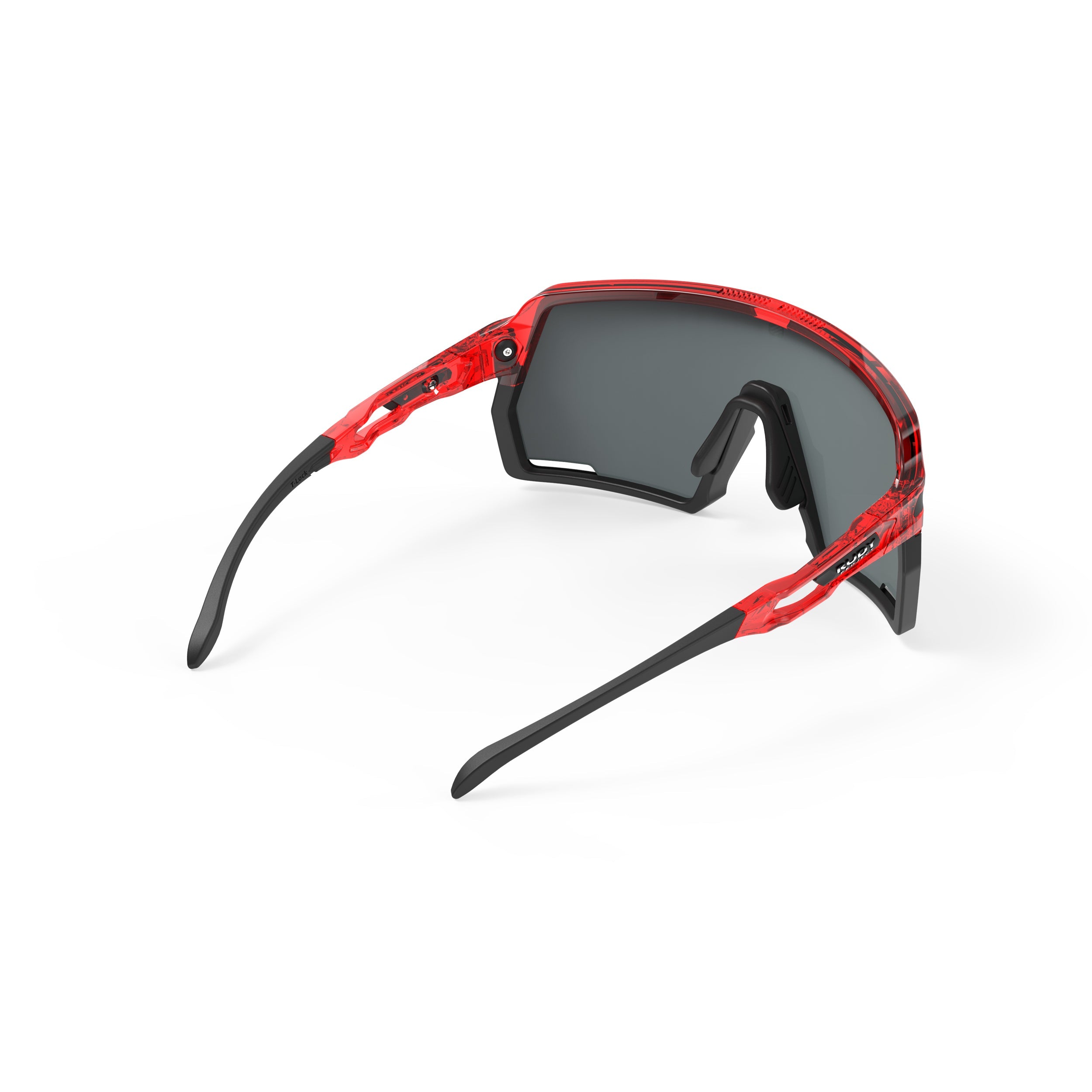 Rudy Project Kelion Crystal Red mirrored multilaser red hdr performance sunglasses – rear view