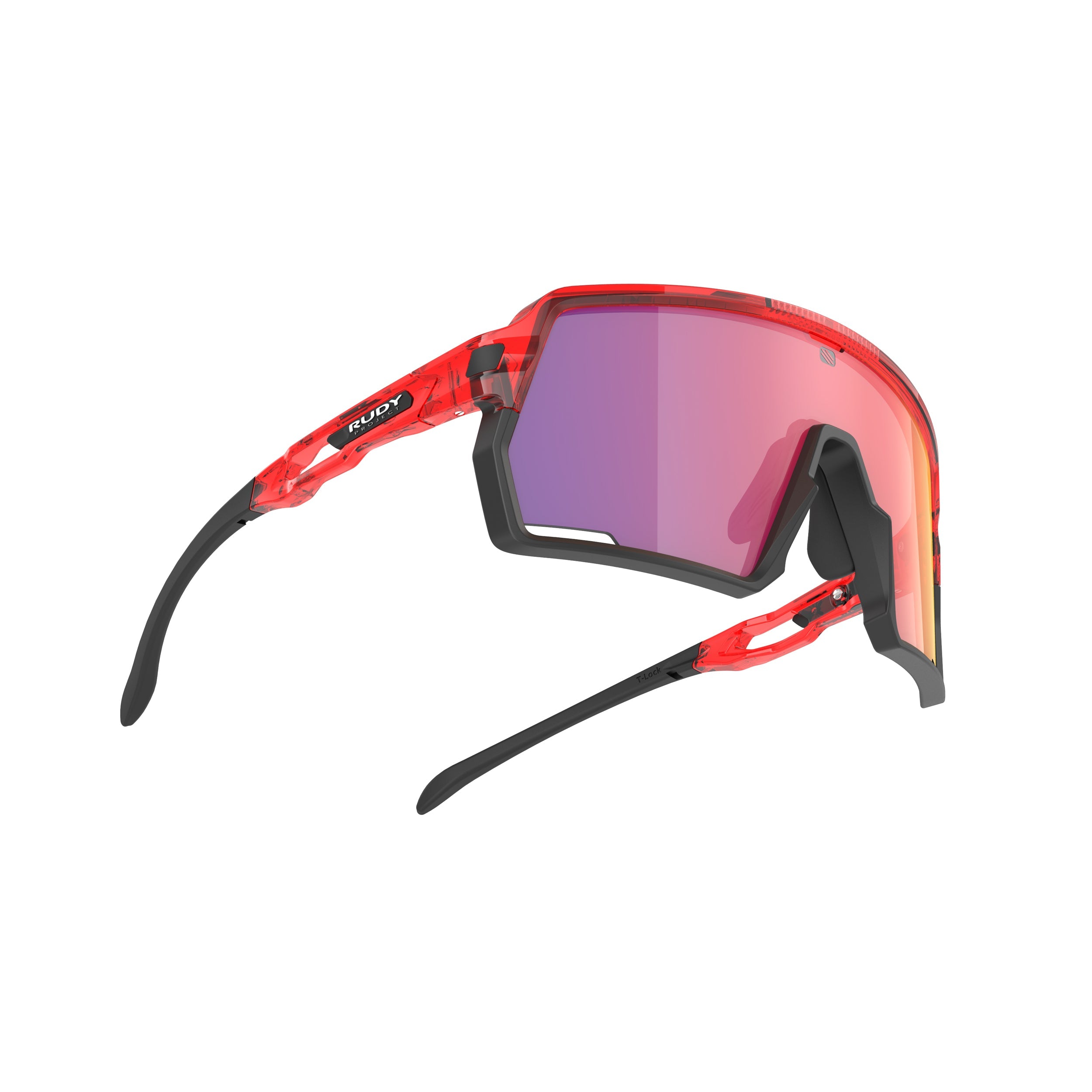 Rudy Project Kelion Crystal Red mirrored multilaser red hdr performance sunglasses – side view