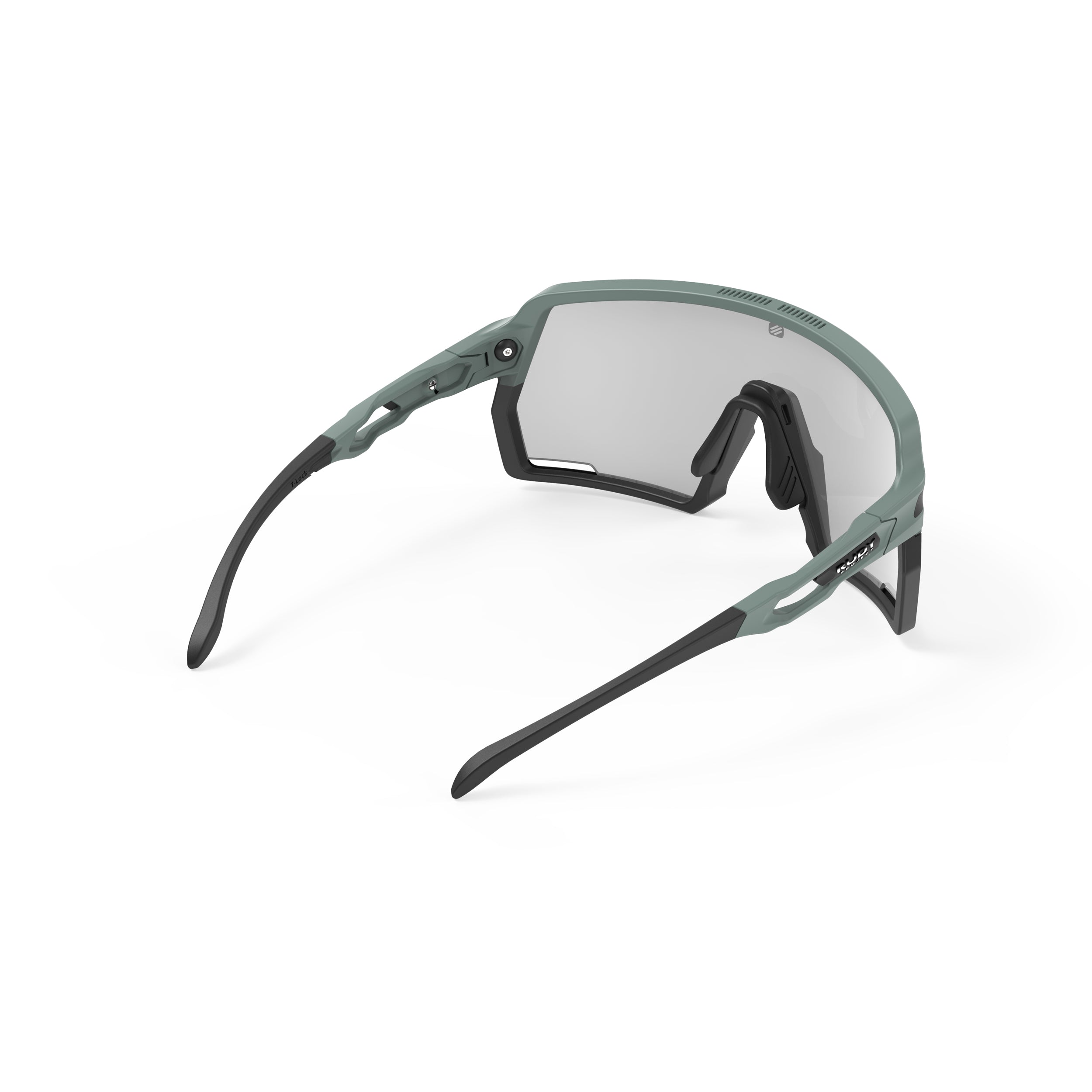 Rudy Project Kelion Green Sage Matte photochromic laser black performance sunglasses – rear view