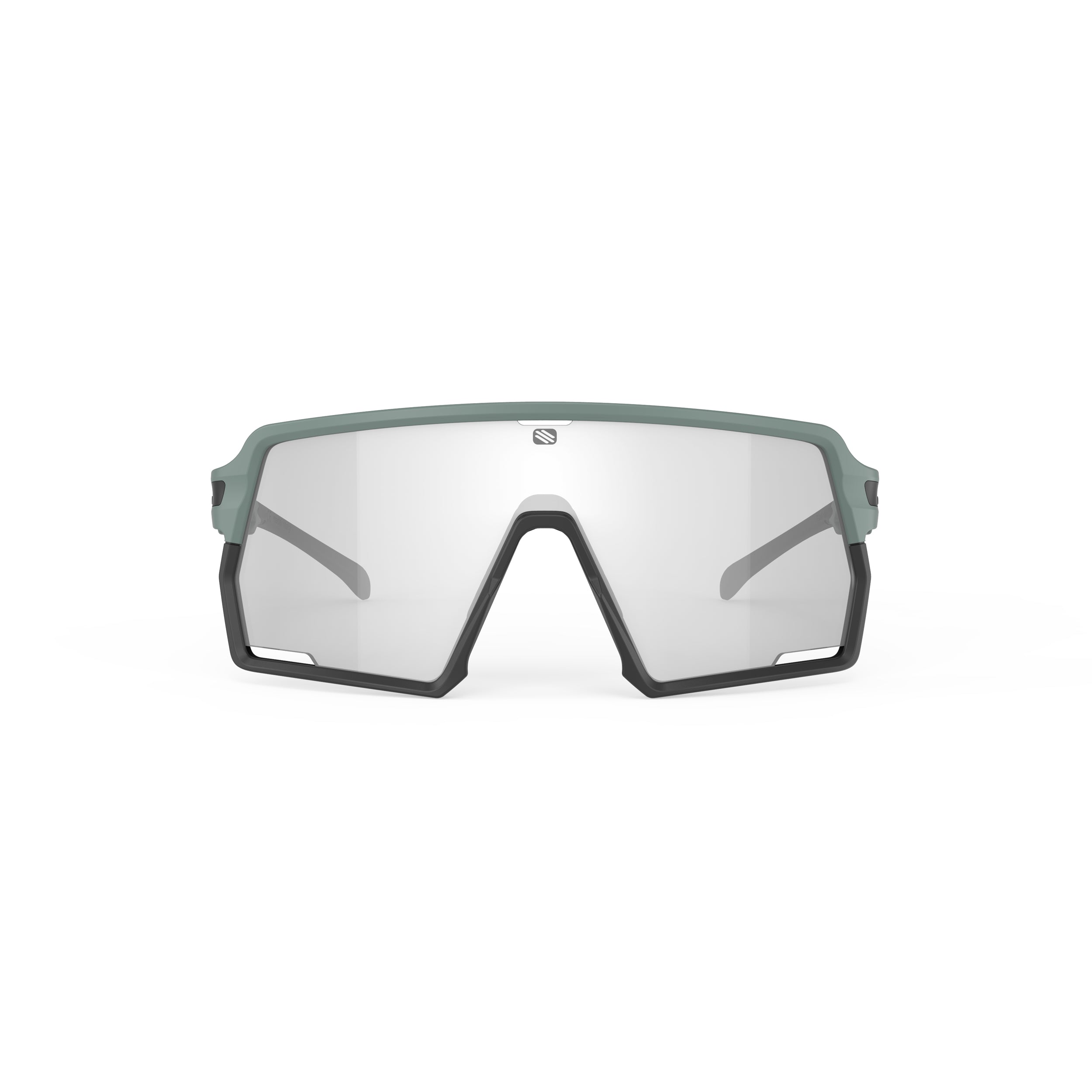Rudy Project Kelion Green Sage Matte photochromic laser black performance sunglasses – front view, alternate angle