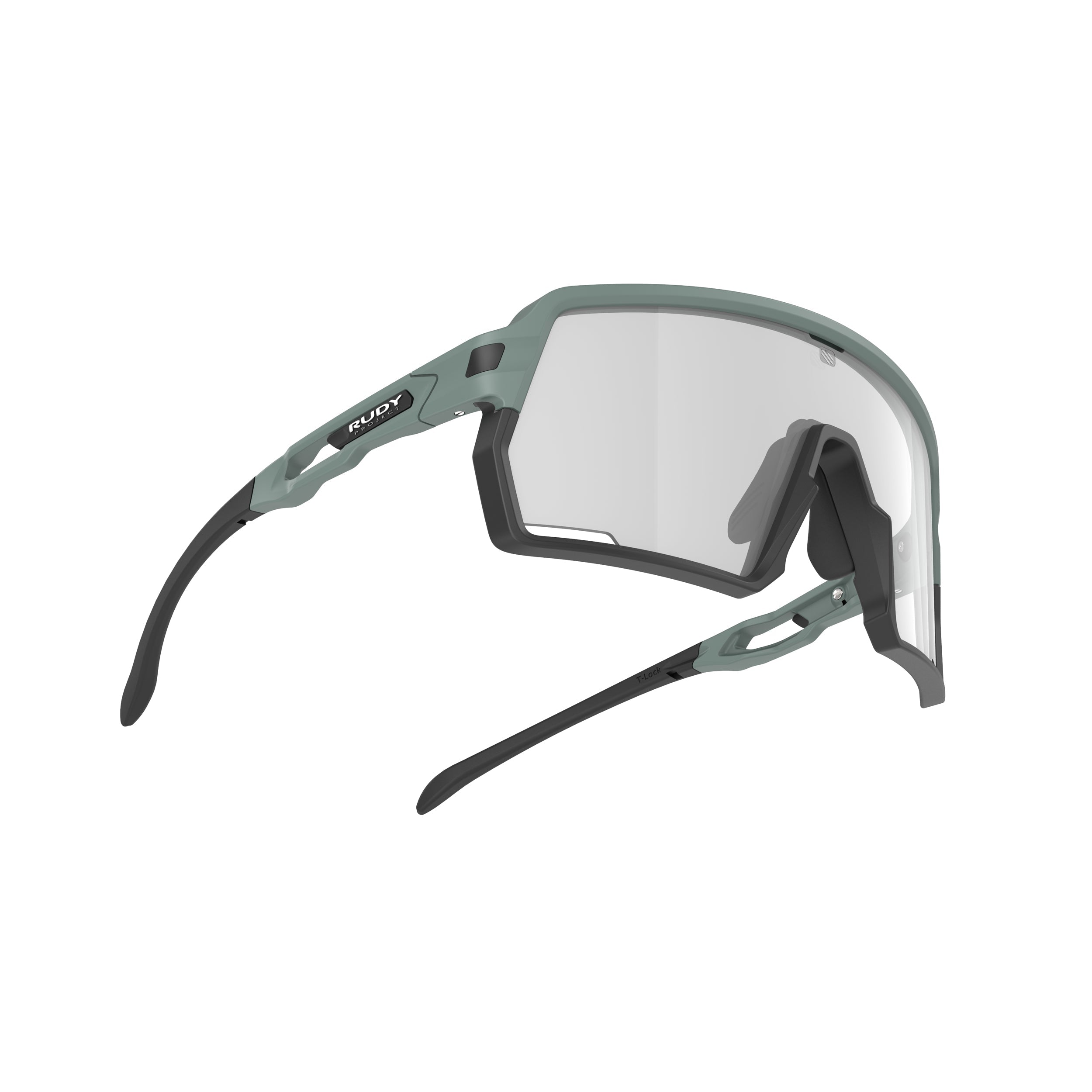 Rudy Project Kelion Green Sage Matte photochromic laser black performance sunglasses – side view