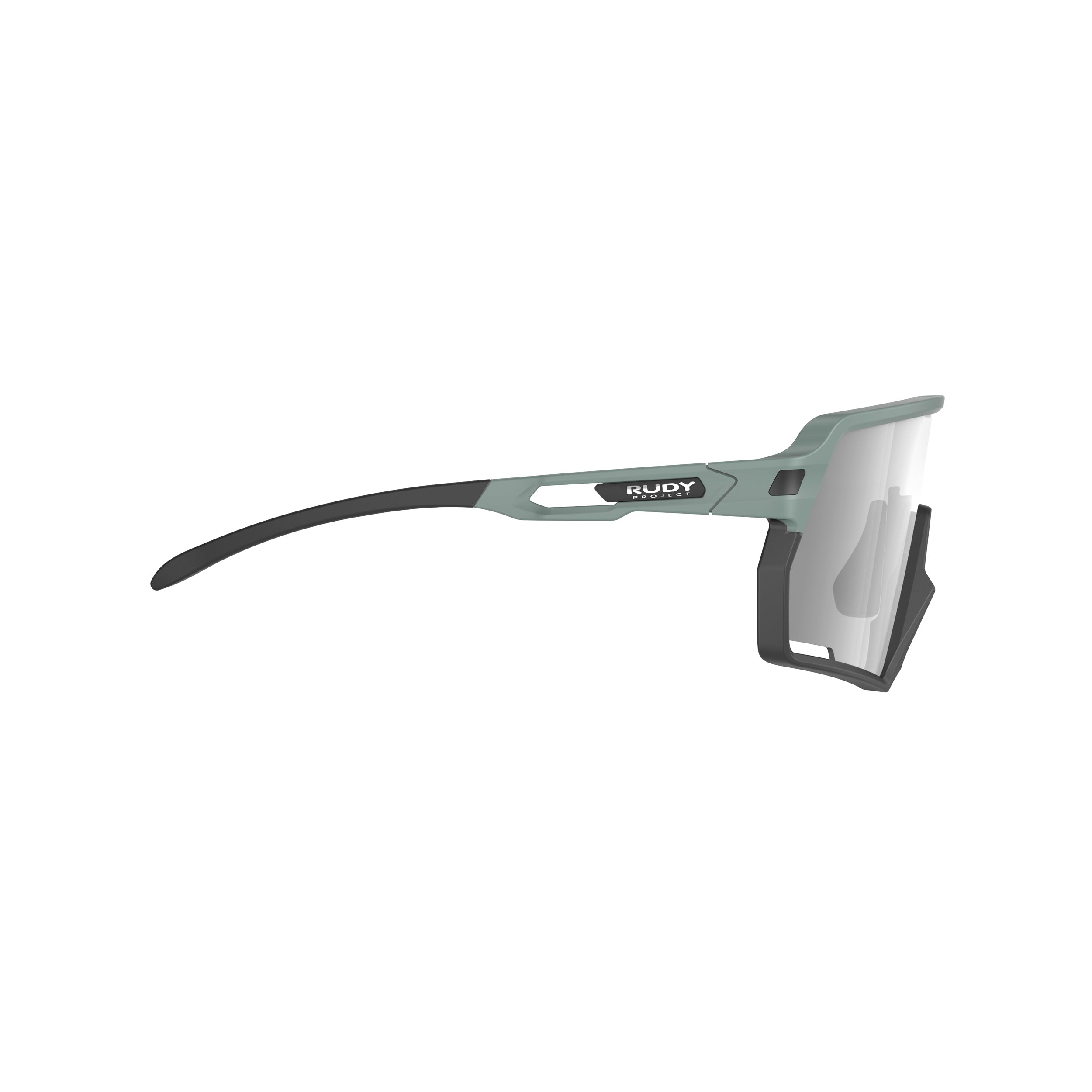 Rudy Project Kelion Green Sage Matte photochromic laser black performance sunglasses – side view, opposite side