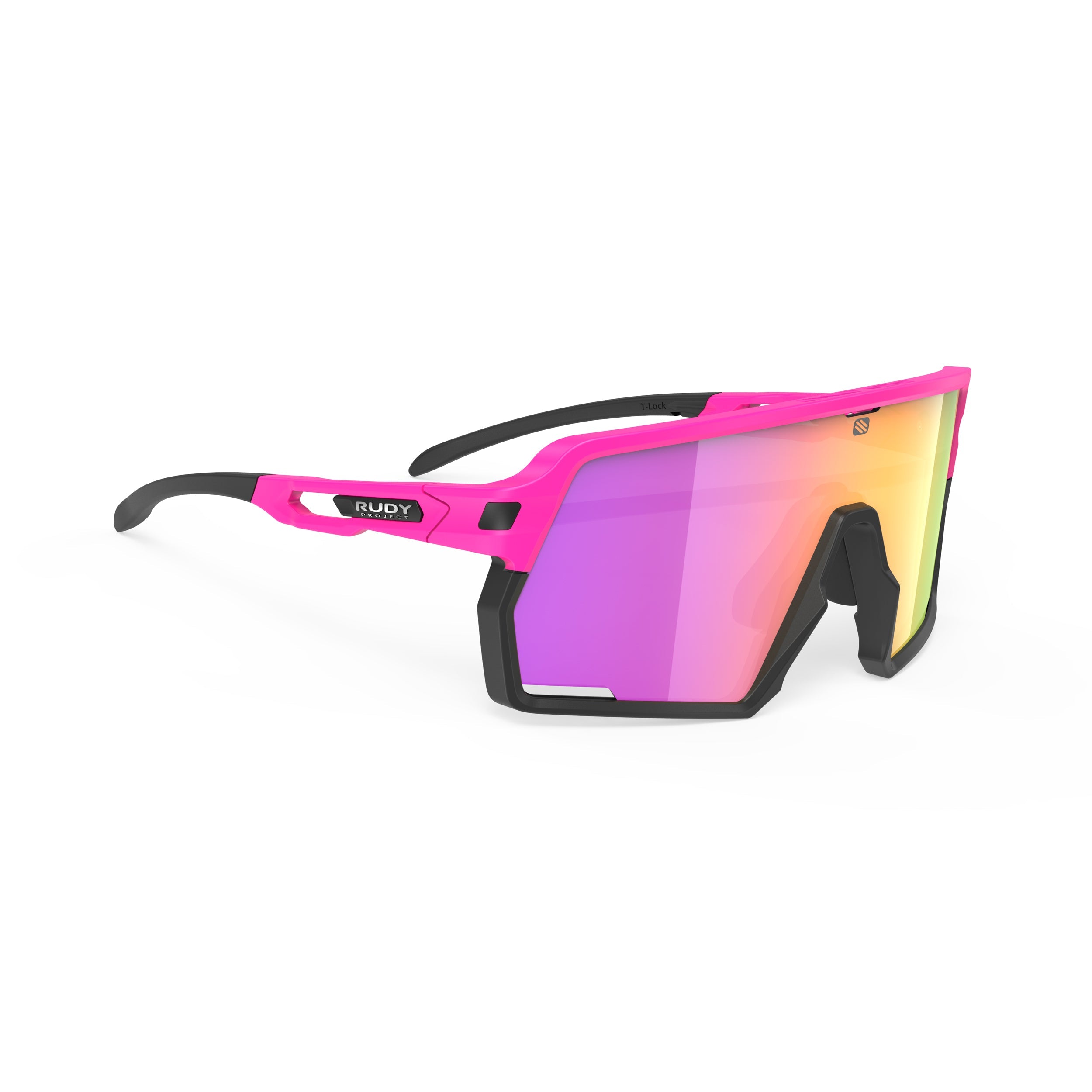 Rudy Project Kelion Pink Fluo Matte mirrored multilaser sunset performance sunglasses – front view