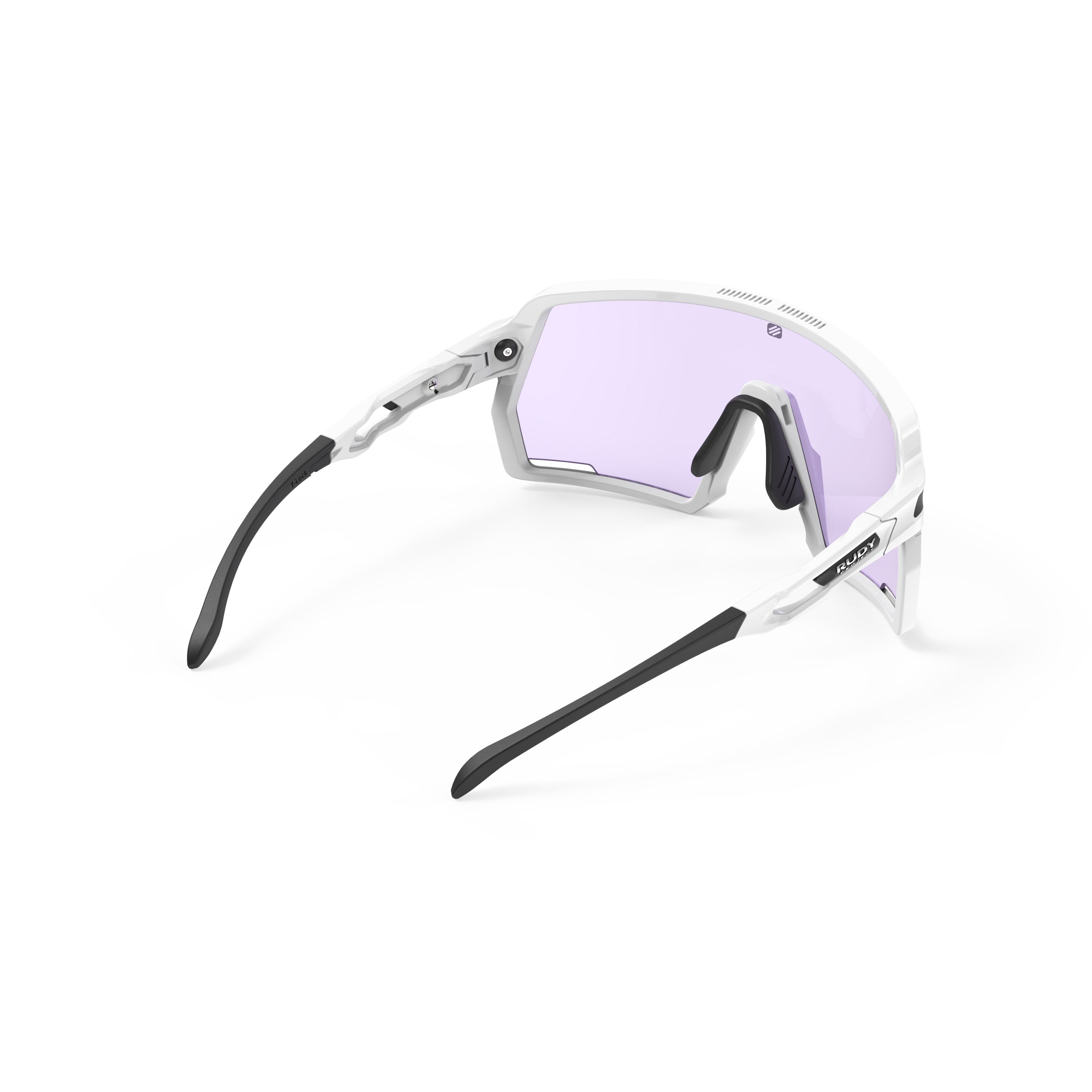 Rudy Project Kelion White Gloss photochromic laser purple hdr performance sunglasses – rear view