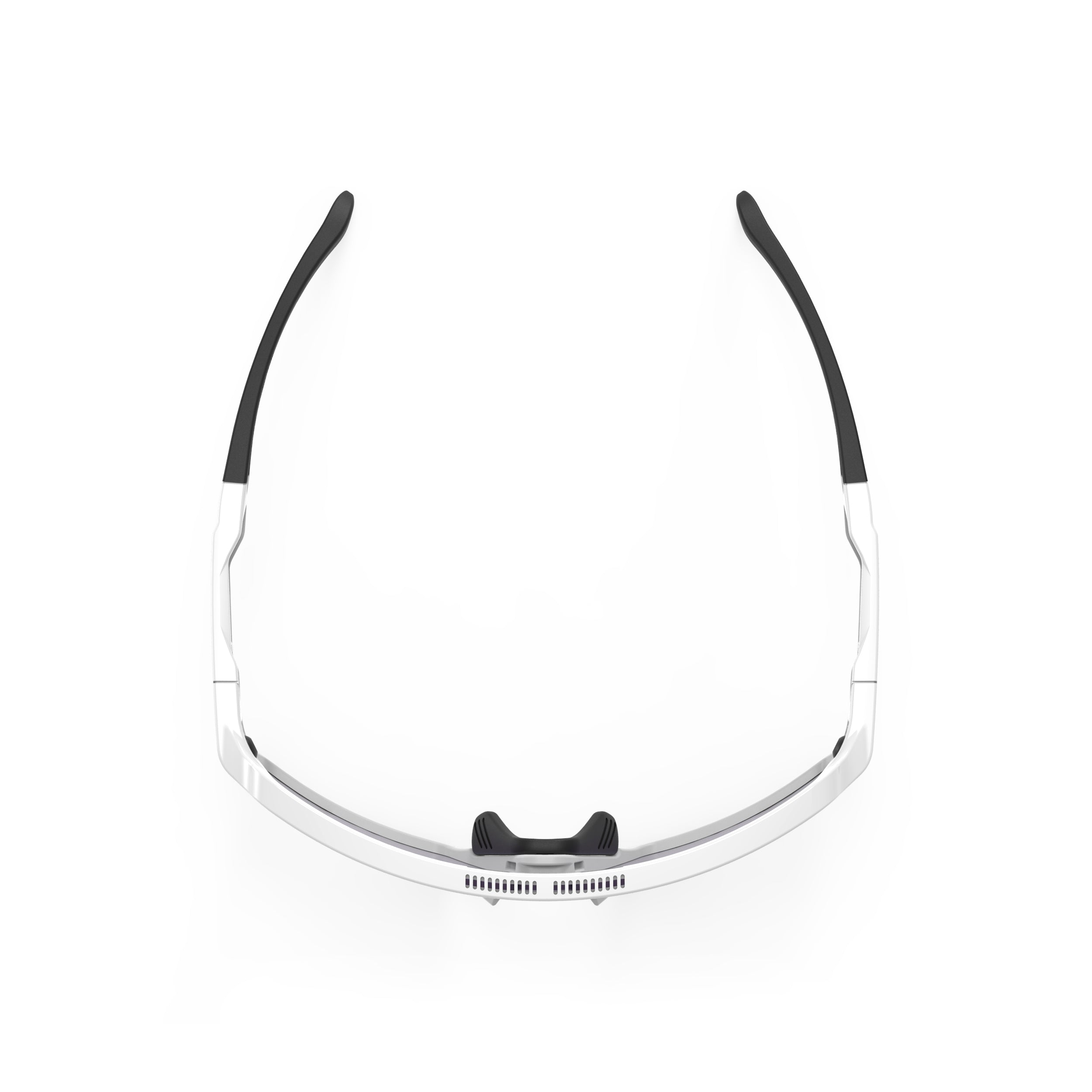 Rudy Project Kelion White Gloss photochromic laser purple hdr performance sunglasses – top view