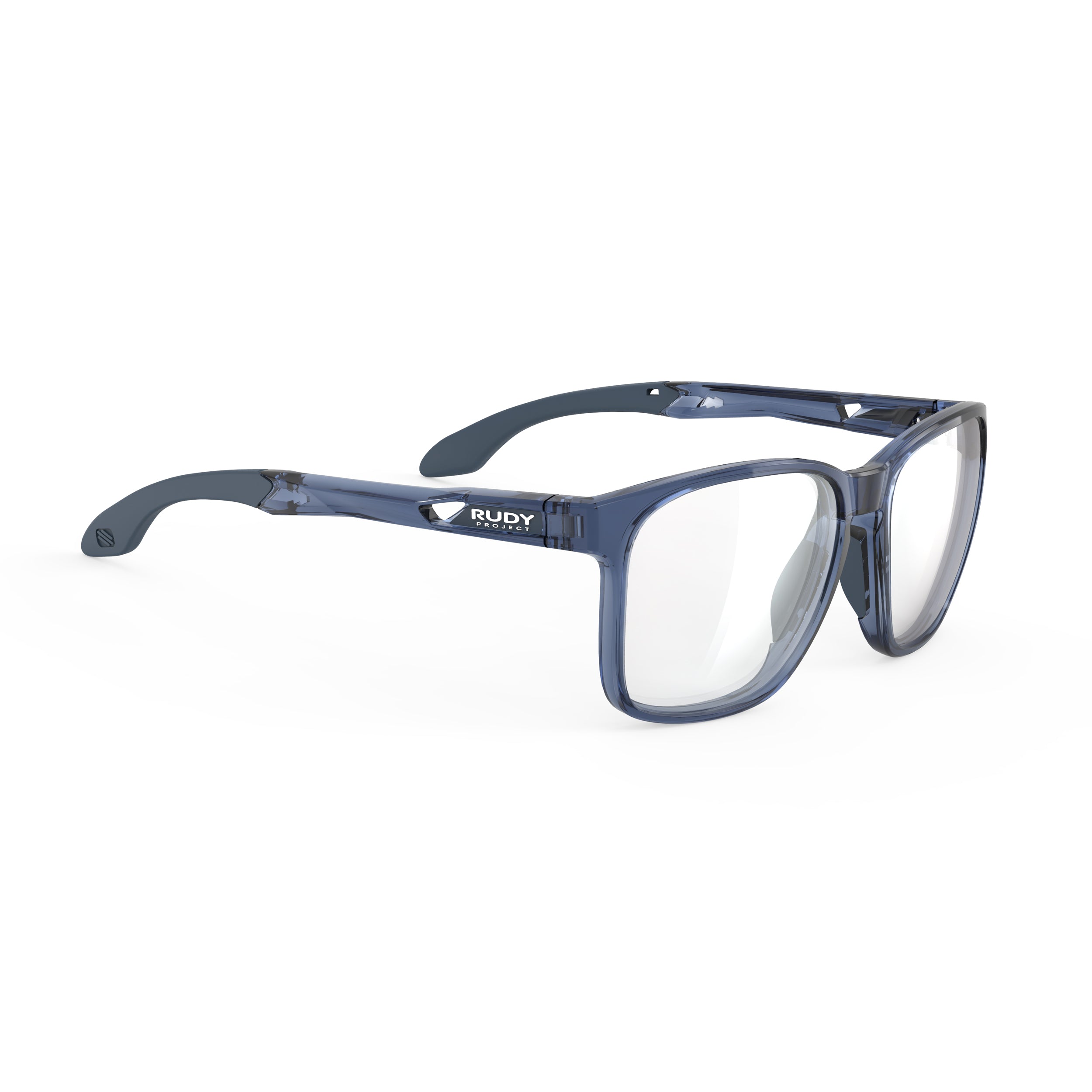 Rudy Project Lightflow A Crystal Blue Avio Gloss prescription sports glasses – front view, alternate angle