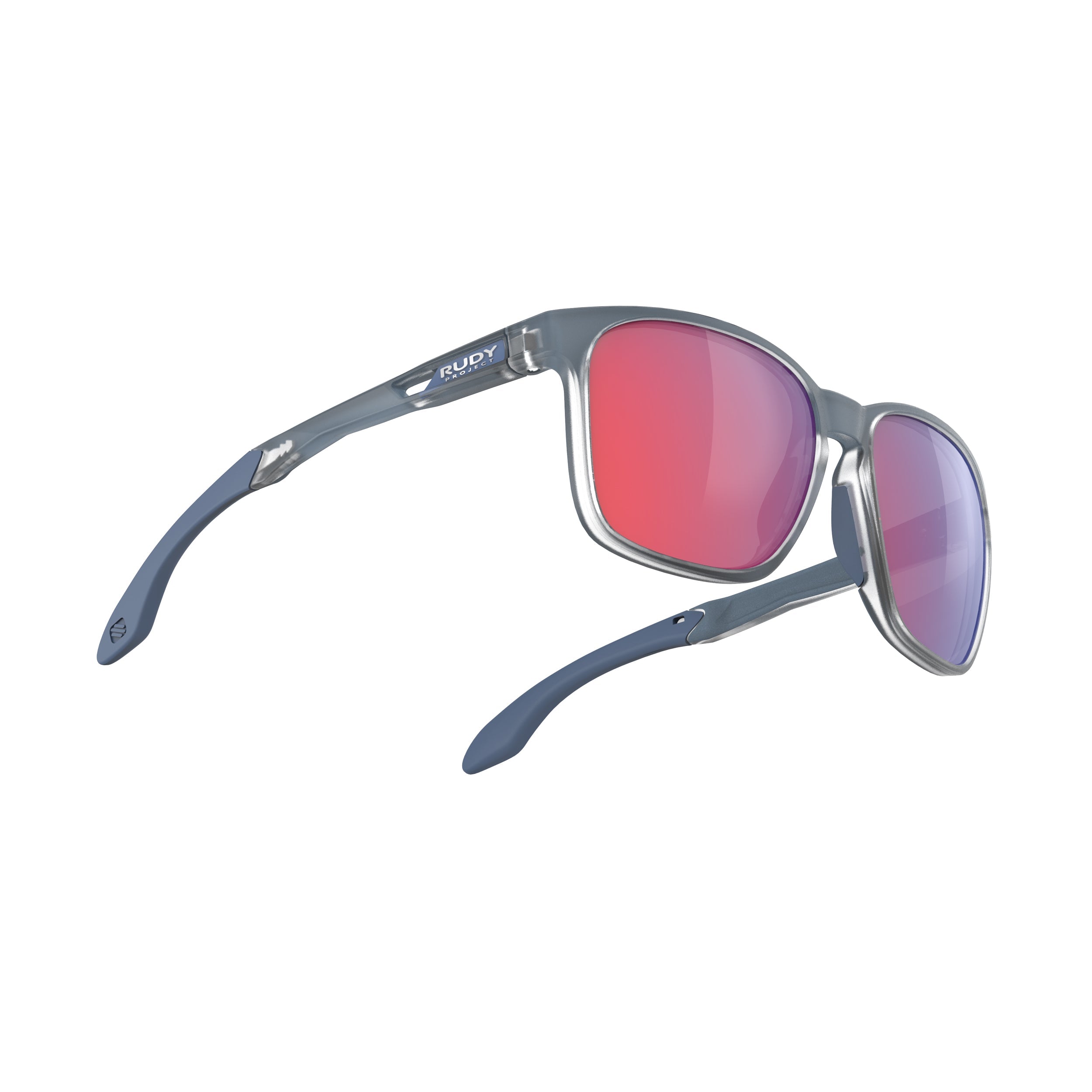 Rudy Project Lightflow A Ice Blue Metal Matte mirrored multilaser red hdr performance sunglasses – side view