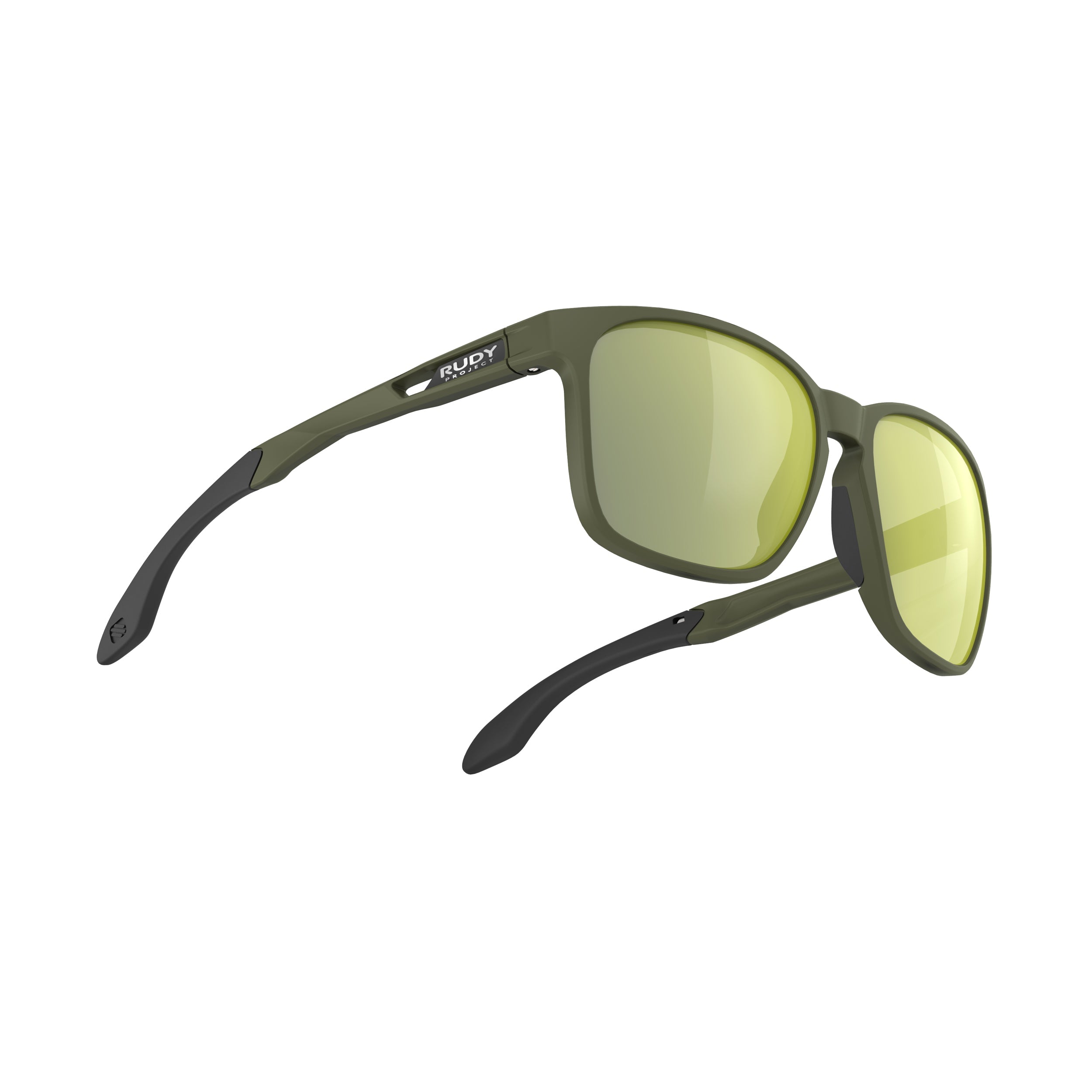 Rudy Project Lightflow A Olive Matte mirrored laser green performance sunglasses – side view