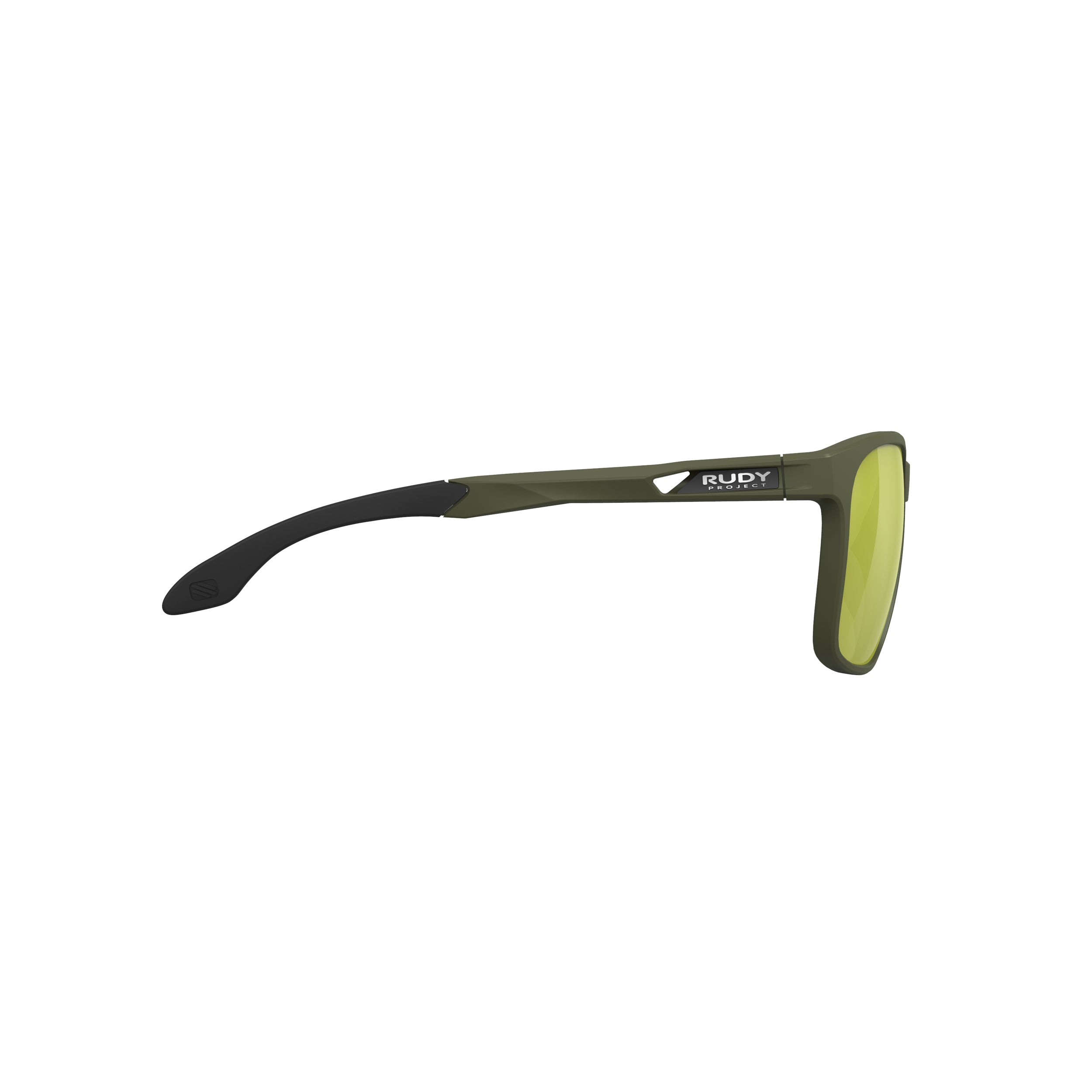 Rudy Project Lightflow A Olive Matte mirrored laser green performance sunglasses – side view, opposite side